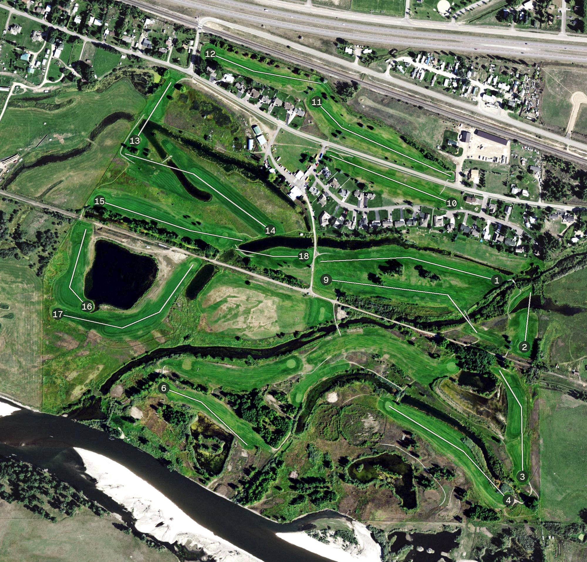 Aerial view of King Ranch Golf Course, MT