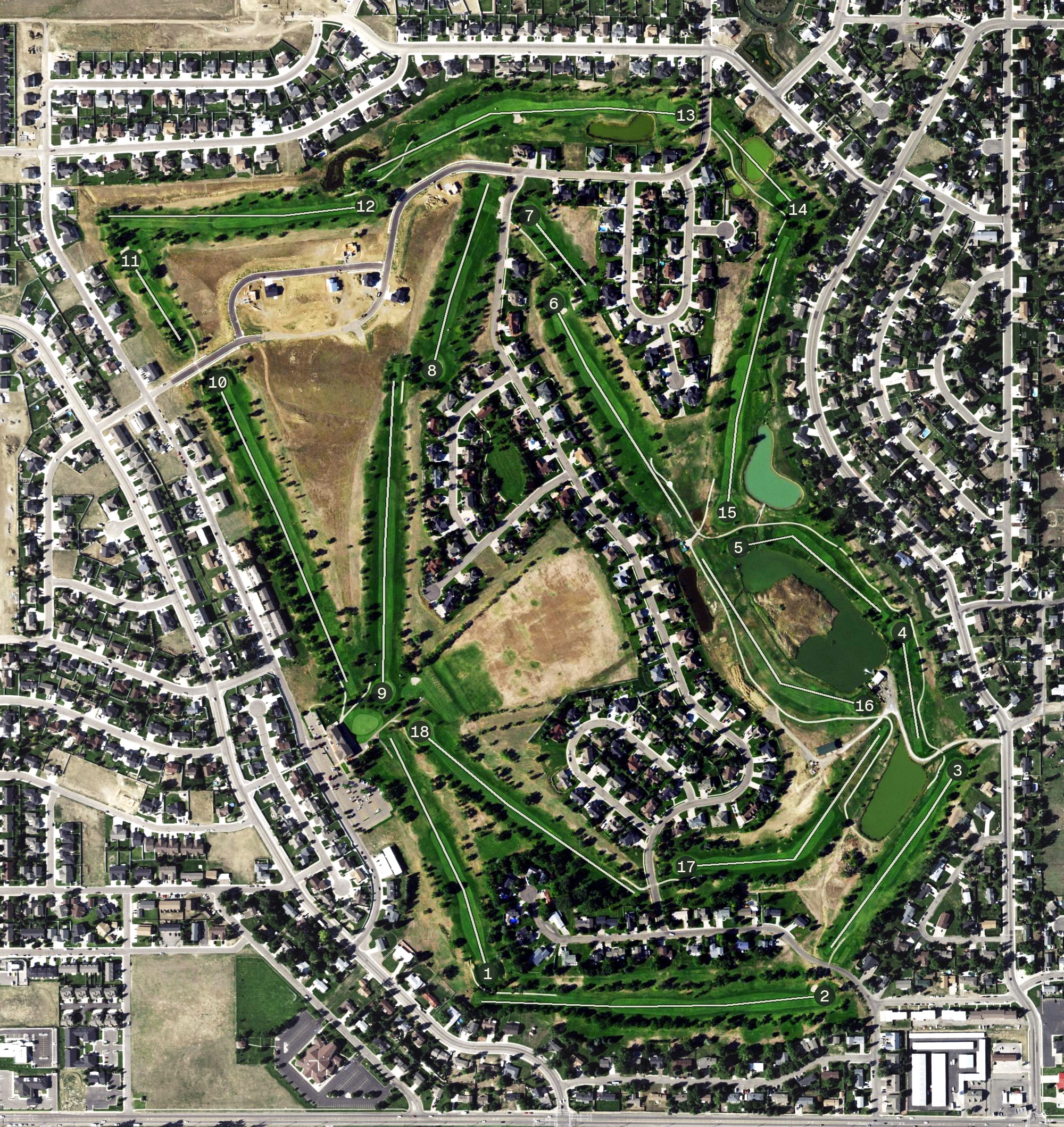 Aerial view of Lake Hills Golf Club, MT