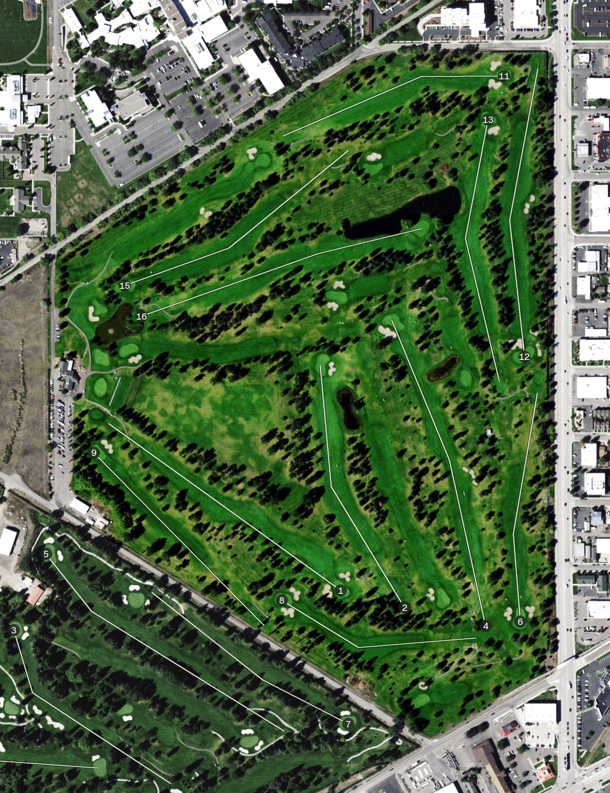 Aerial view of Larchmont Golf Course, MT