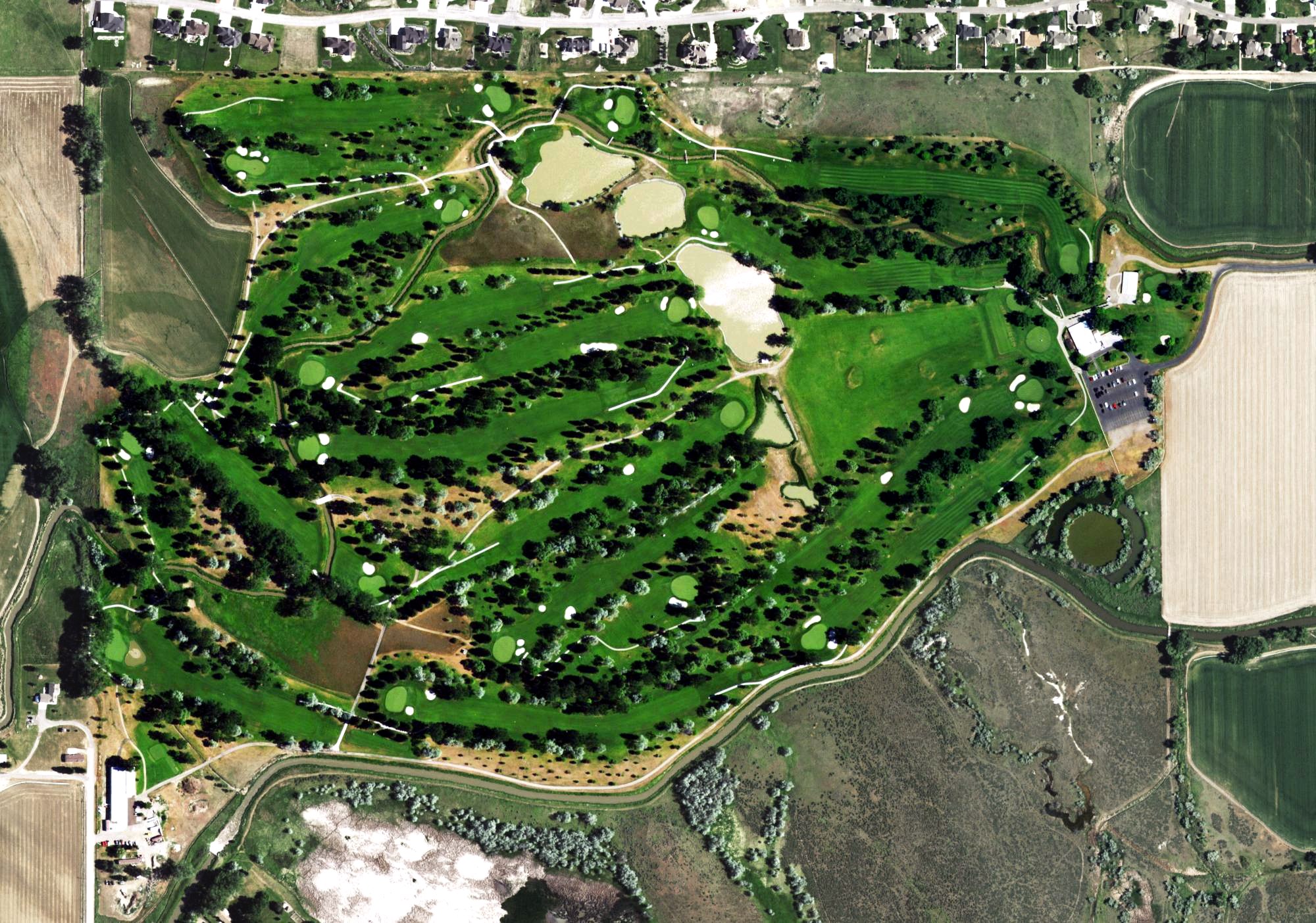 Aerial view of Laurel Golf Club, MT