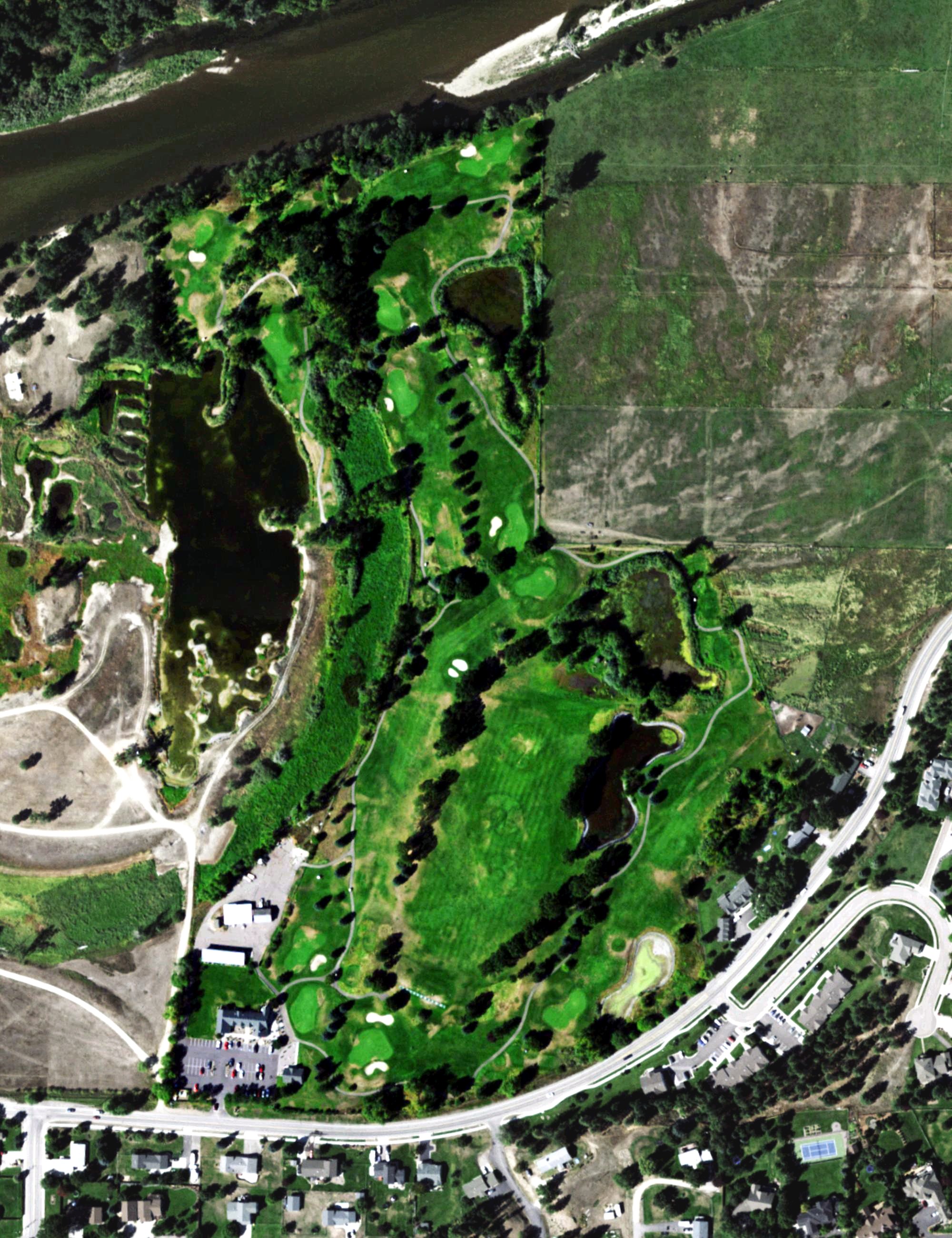 Aerial view of Linda Vista Golf Course, MT