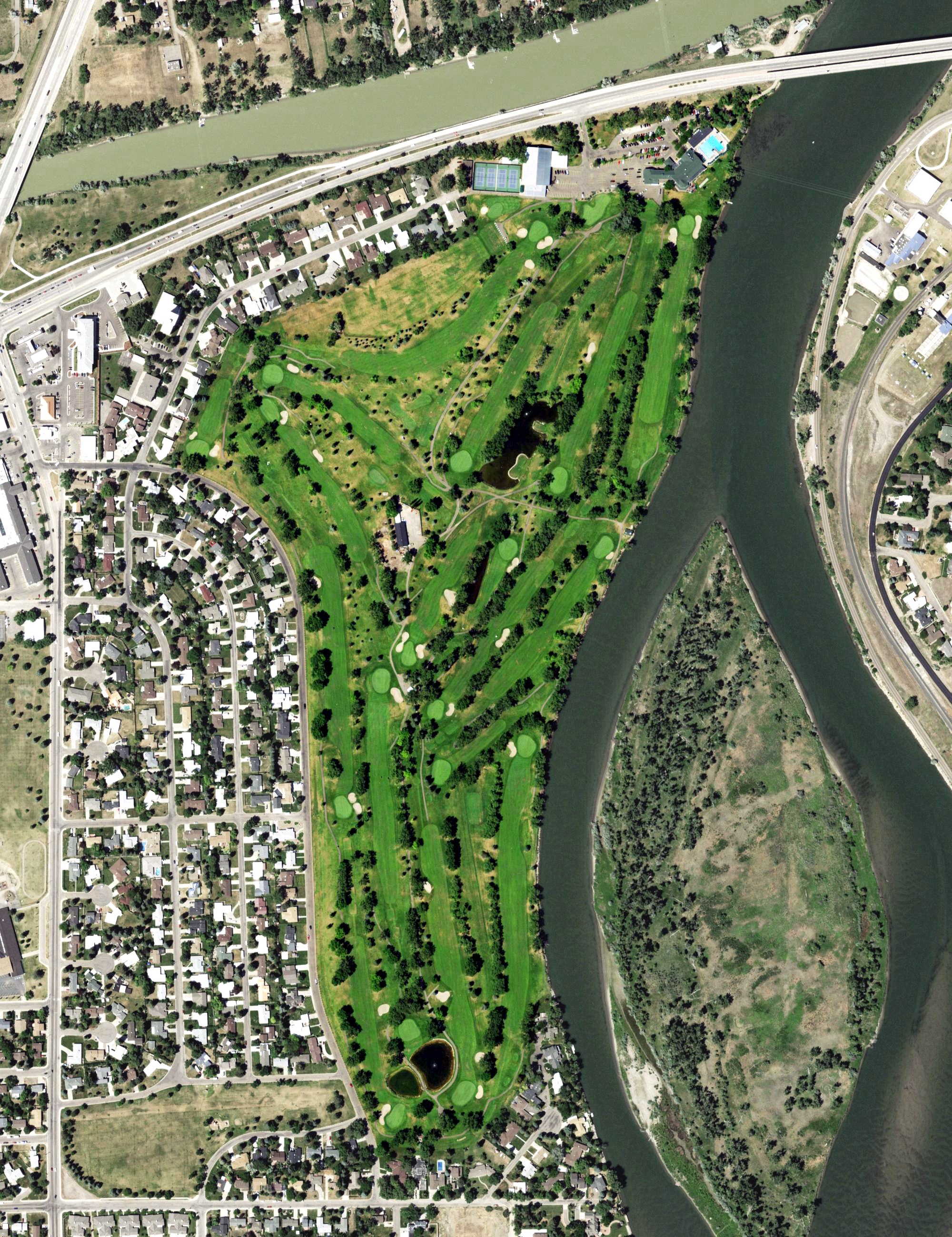 Aerial view of Meadow Lark Country Club, MT
