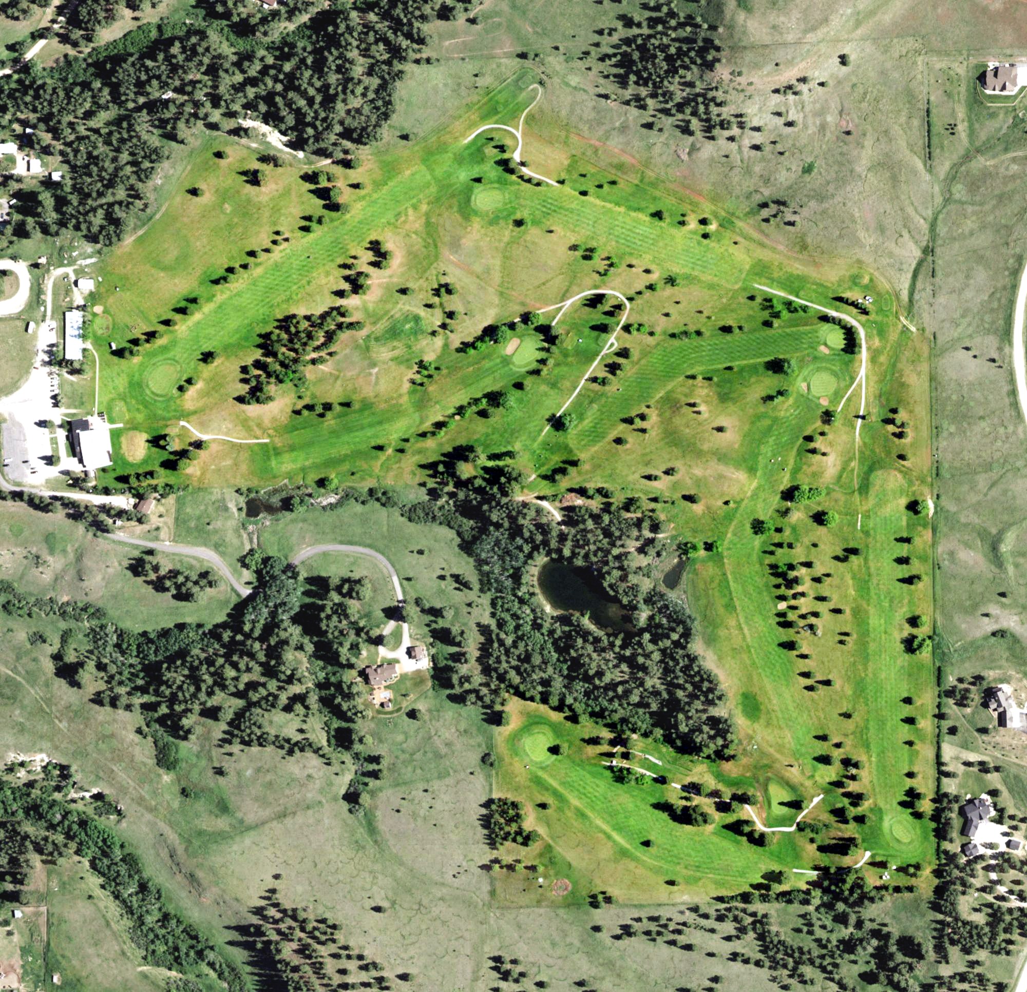 Aerial view of Pine Meadows Golf Course, MT
