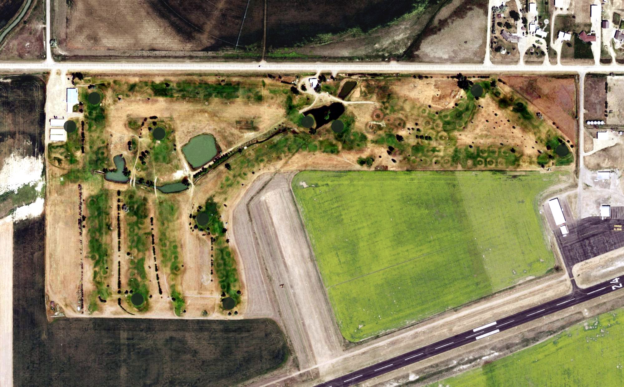 Aerial view of Pondera Golf Club, MT