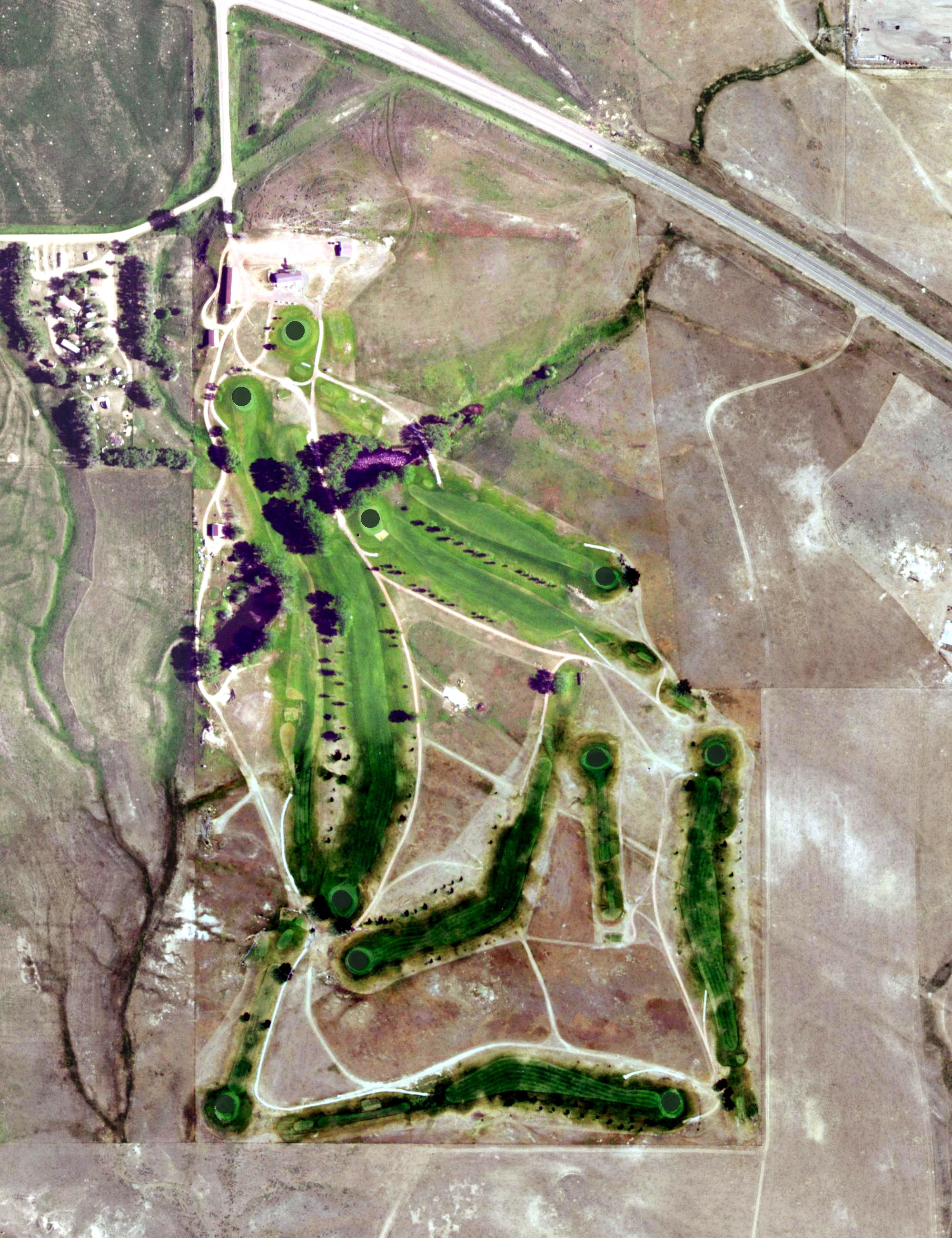 Aerial view of Rolling Hills Golf Course, MT