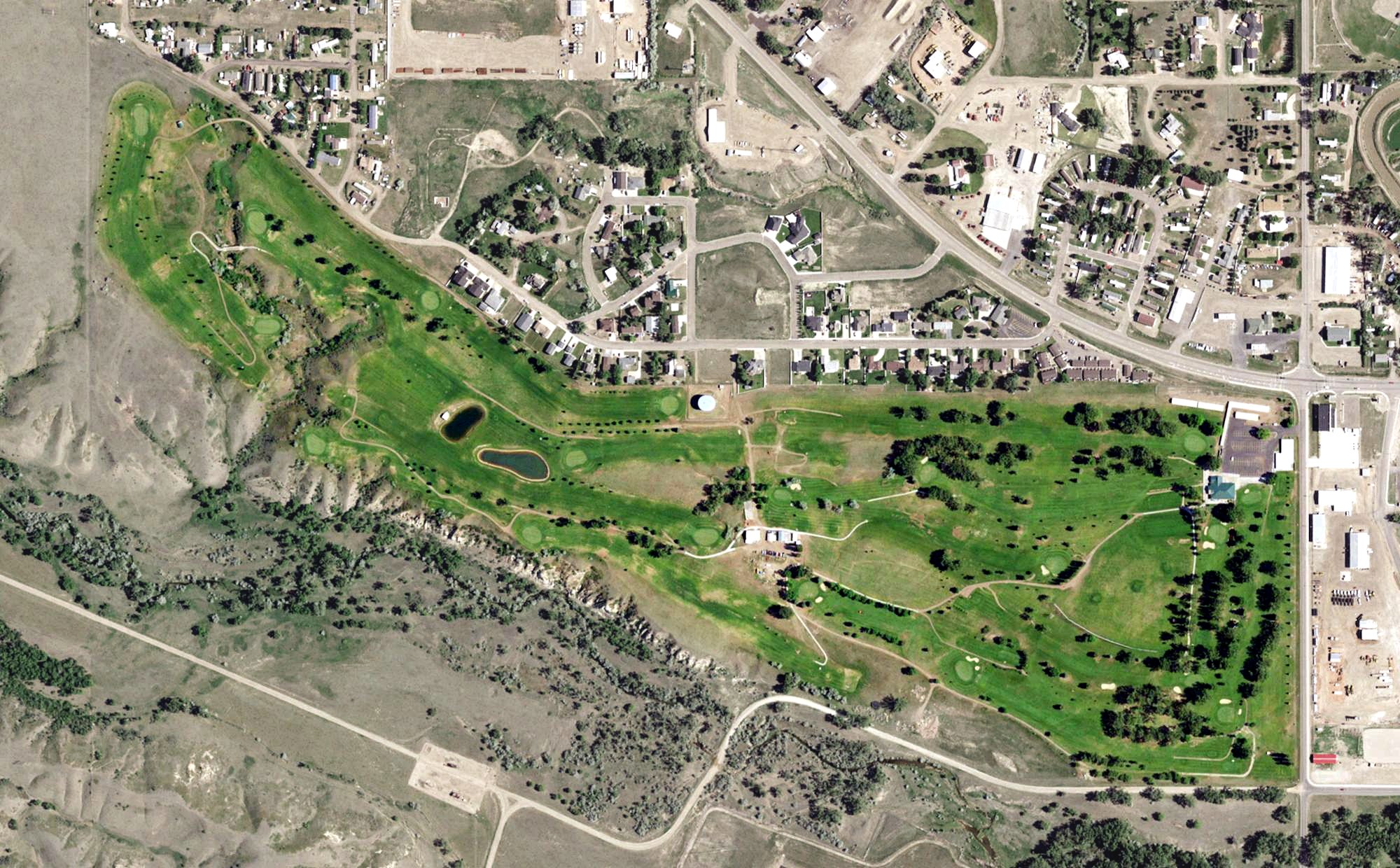 Aerial view of Sidney Country Club, MT