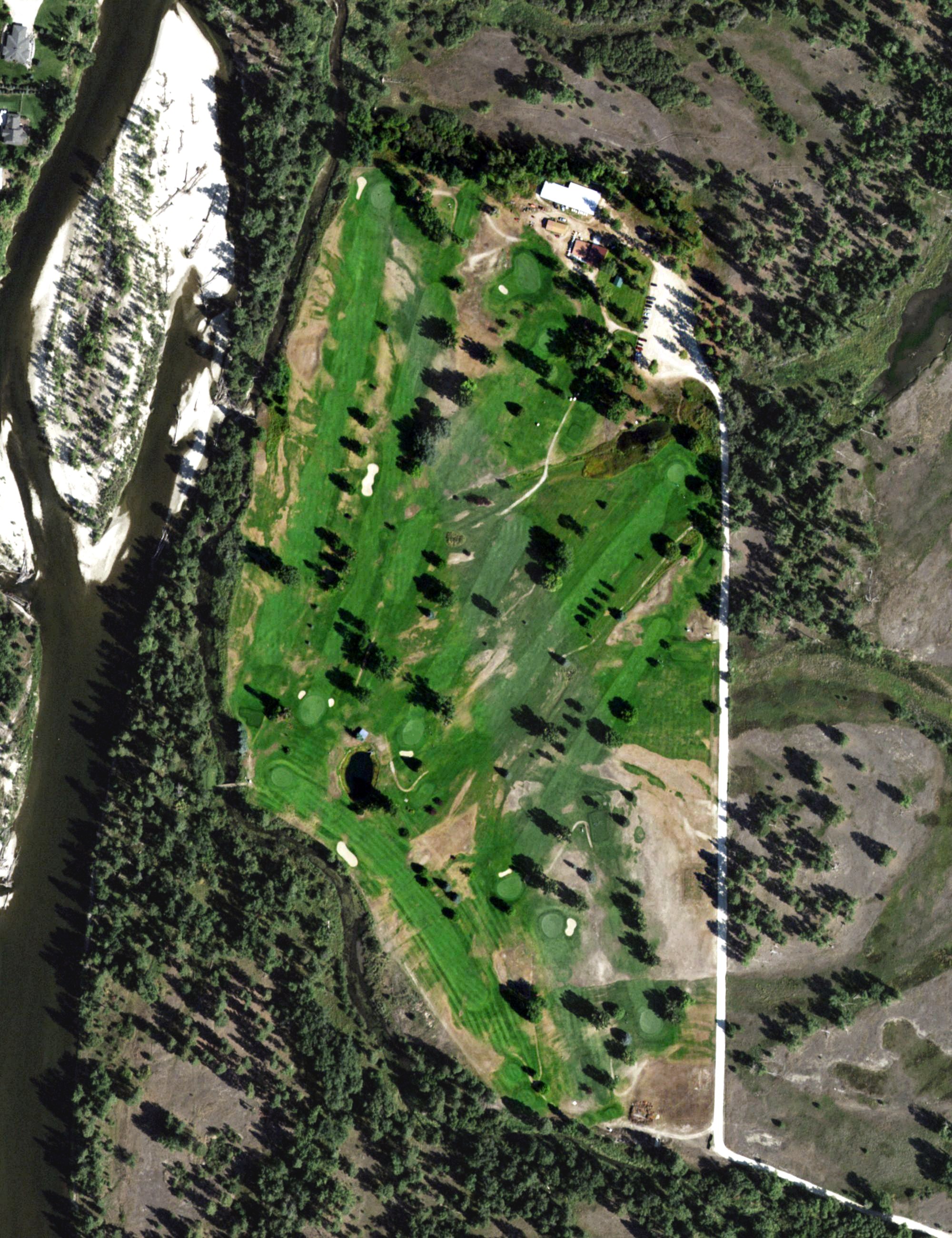 Aerial view of Stevensville Golf Course, MT
