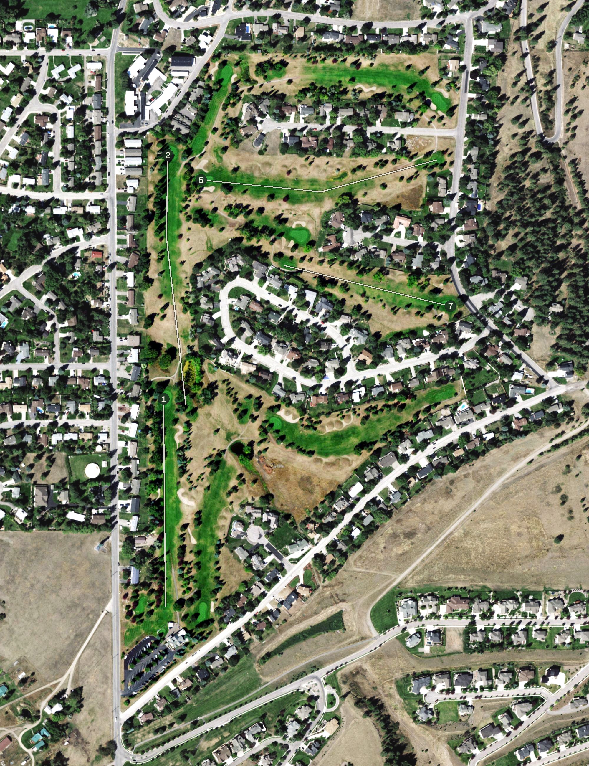 Aerial view of The Highlands Golf Club, MT