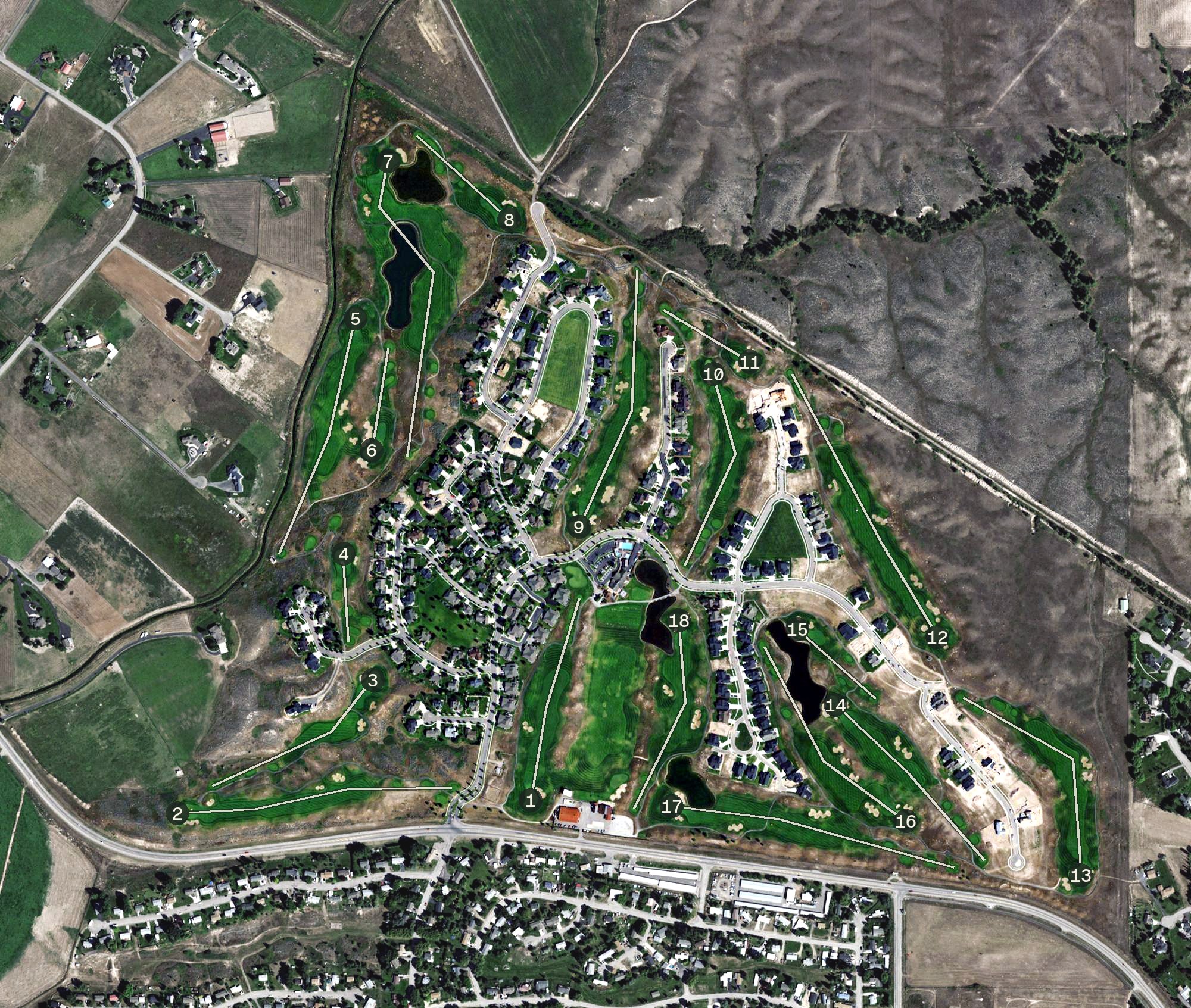 Aerial view of The Ranch Club Golf Course, MT