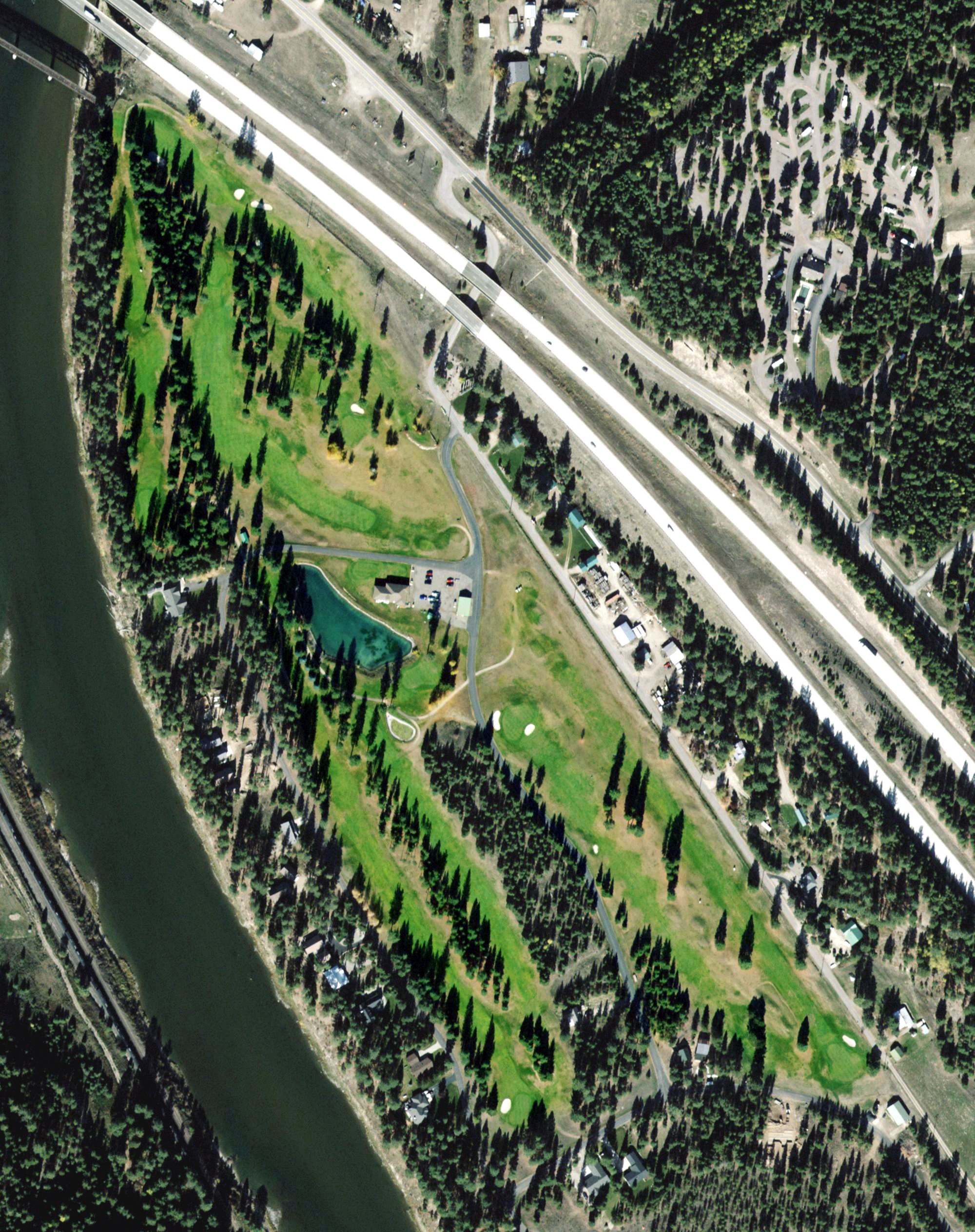Aerial view of Trestle Creek Golf Course, MT