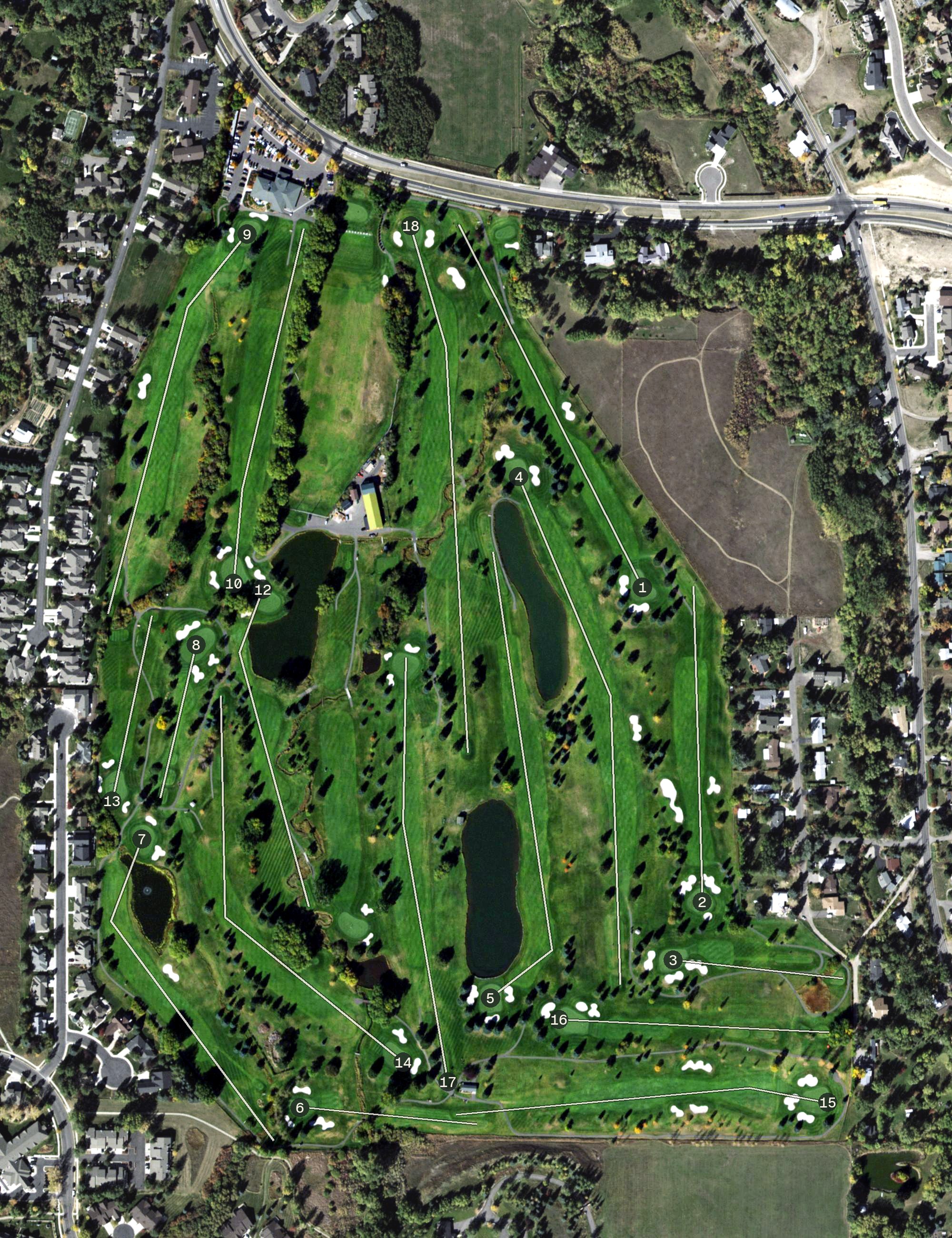 Aerial view of Valley View Golf Club, MT