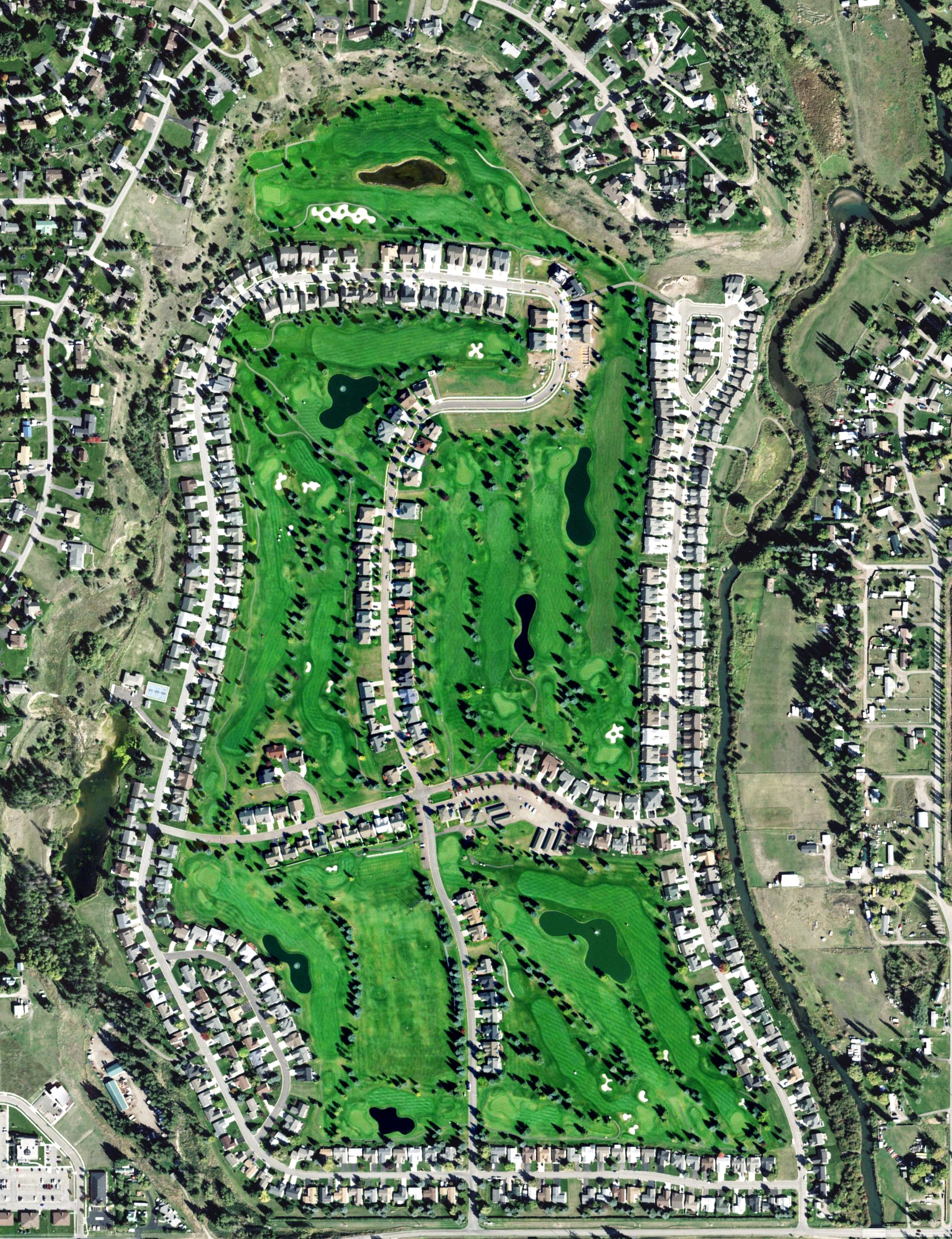 Aerial view of Village Greens Golf Club, MT