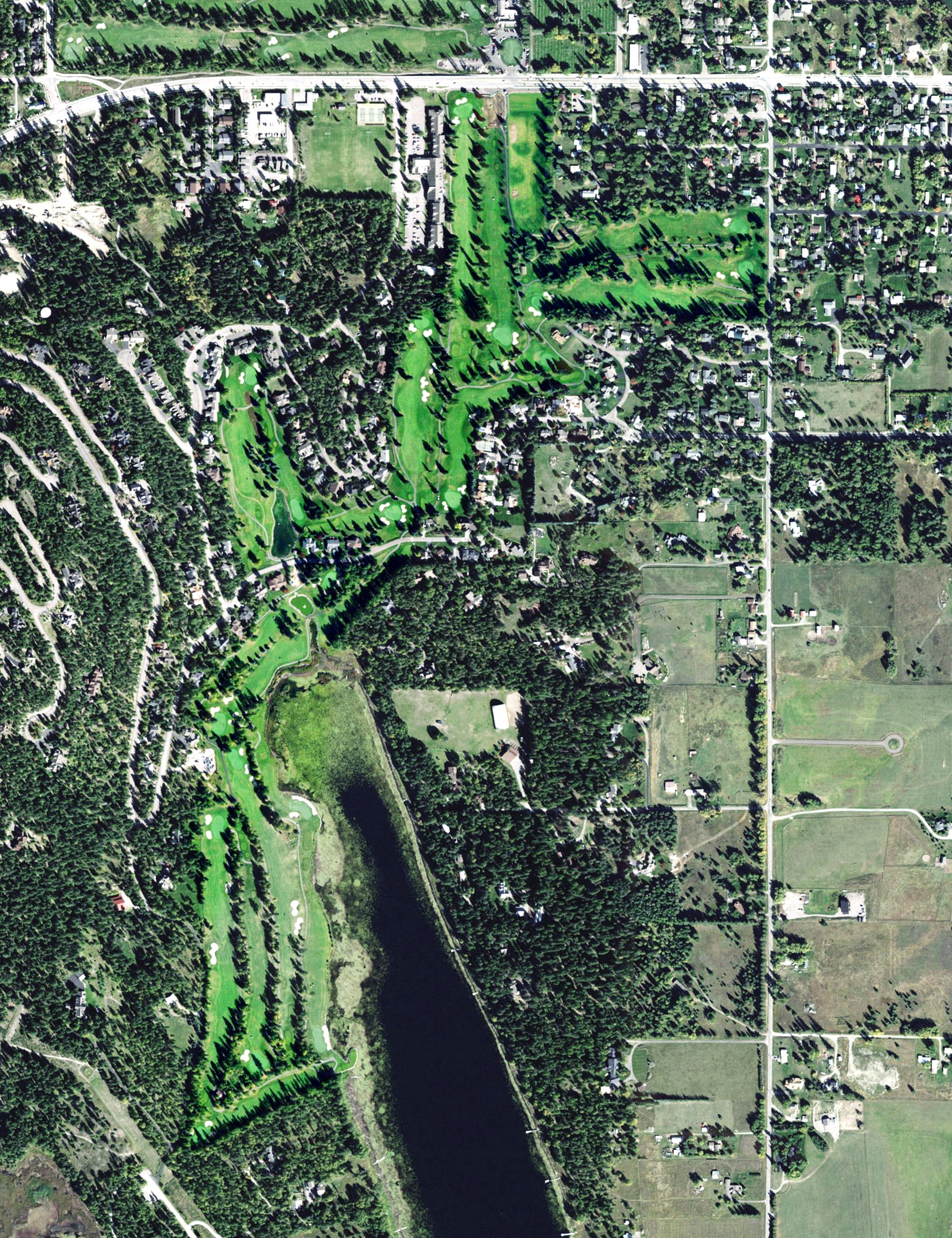 Aerial view of Whitefish Lake Golf Club - South Course, MT