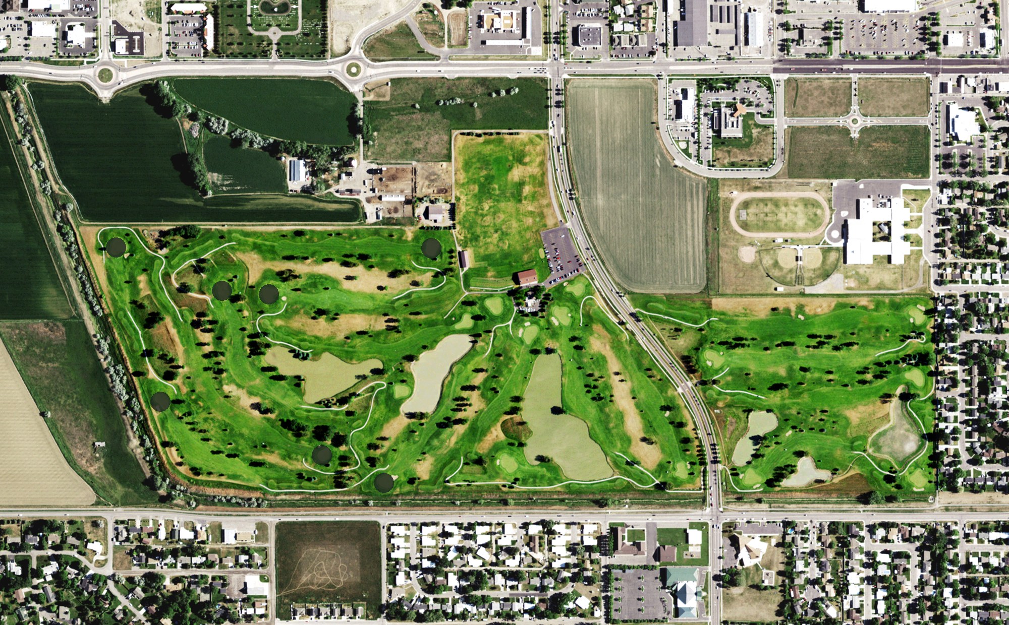 Aerial view of Yegen Golf Club, MT