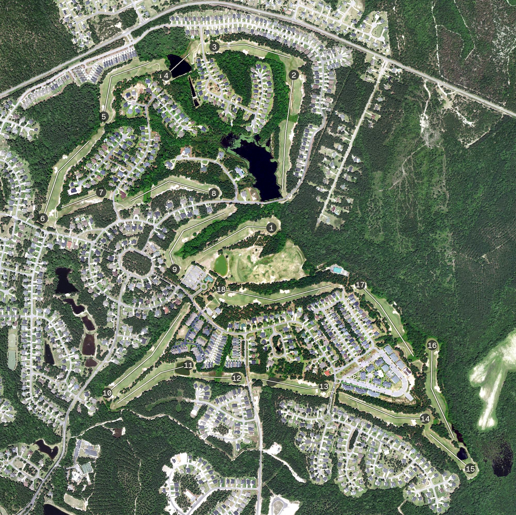 Aerial view of Anderson Creek Club, NC