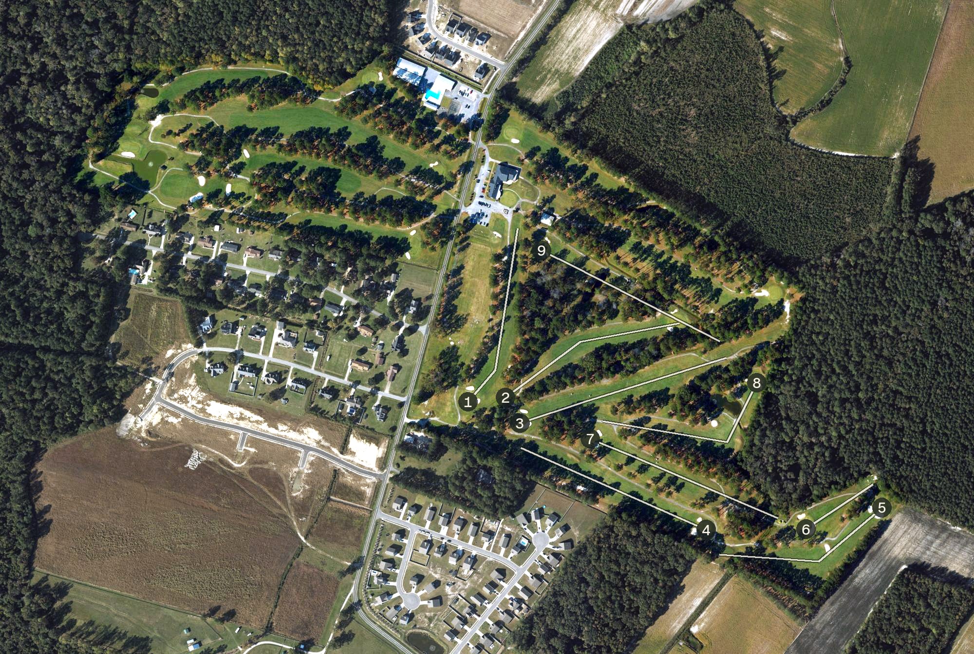 Aerial view of Ayden Golf & Country Club, NC