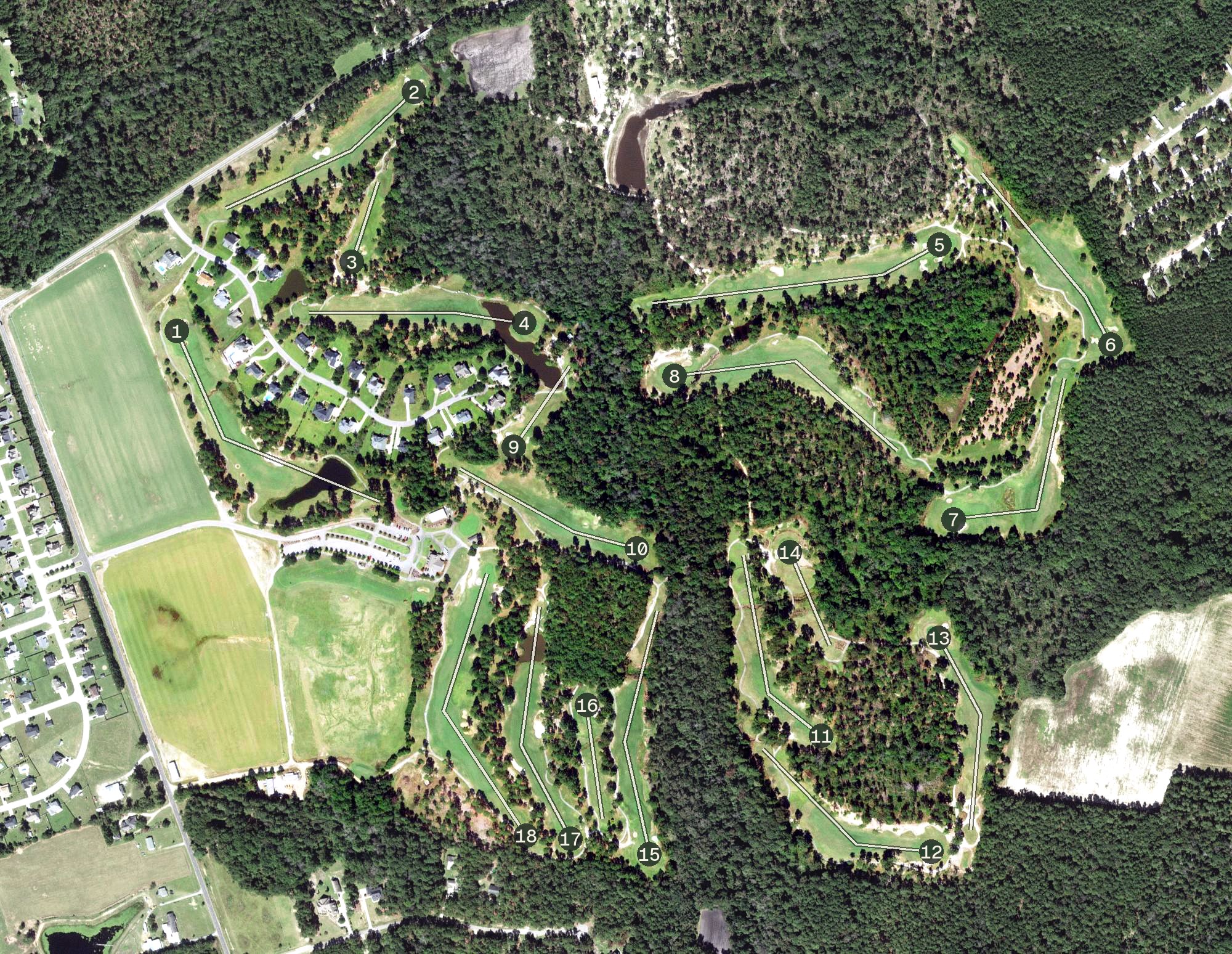 Aerial view of Bayonet at Puppy Creek, NC