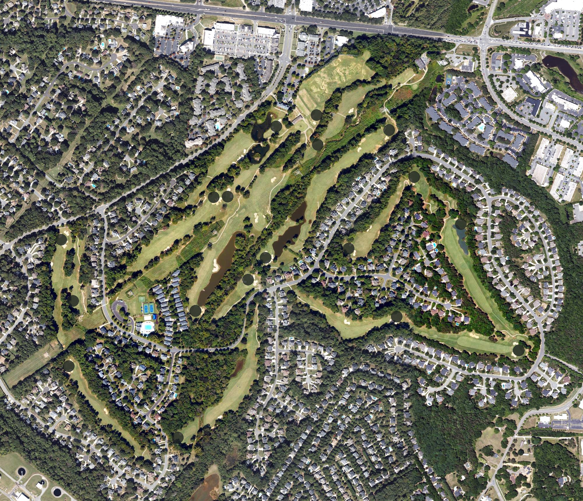Aerial view of Birkdale Golf Club, NC