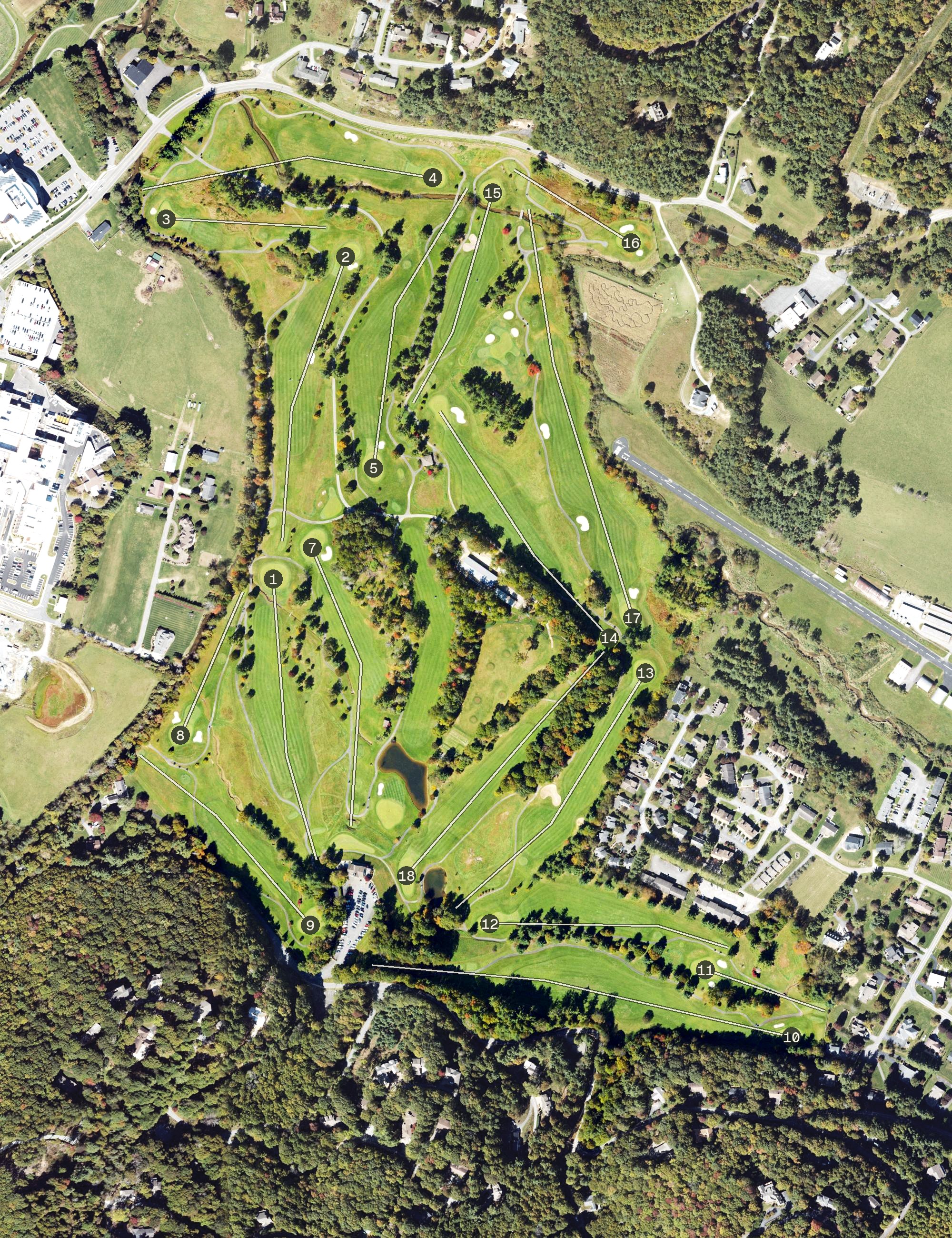 Aerial view of Boone Golf Club, NC