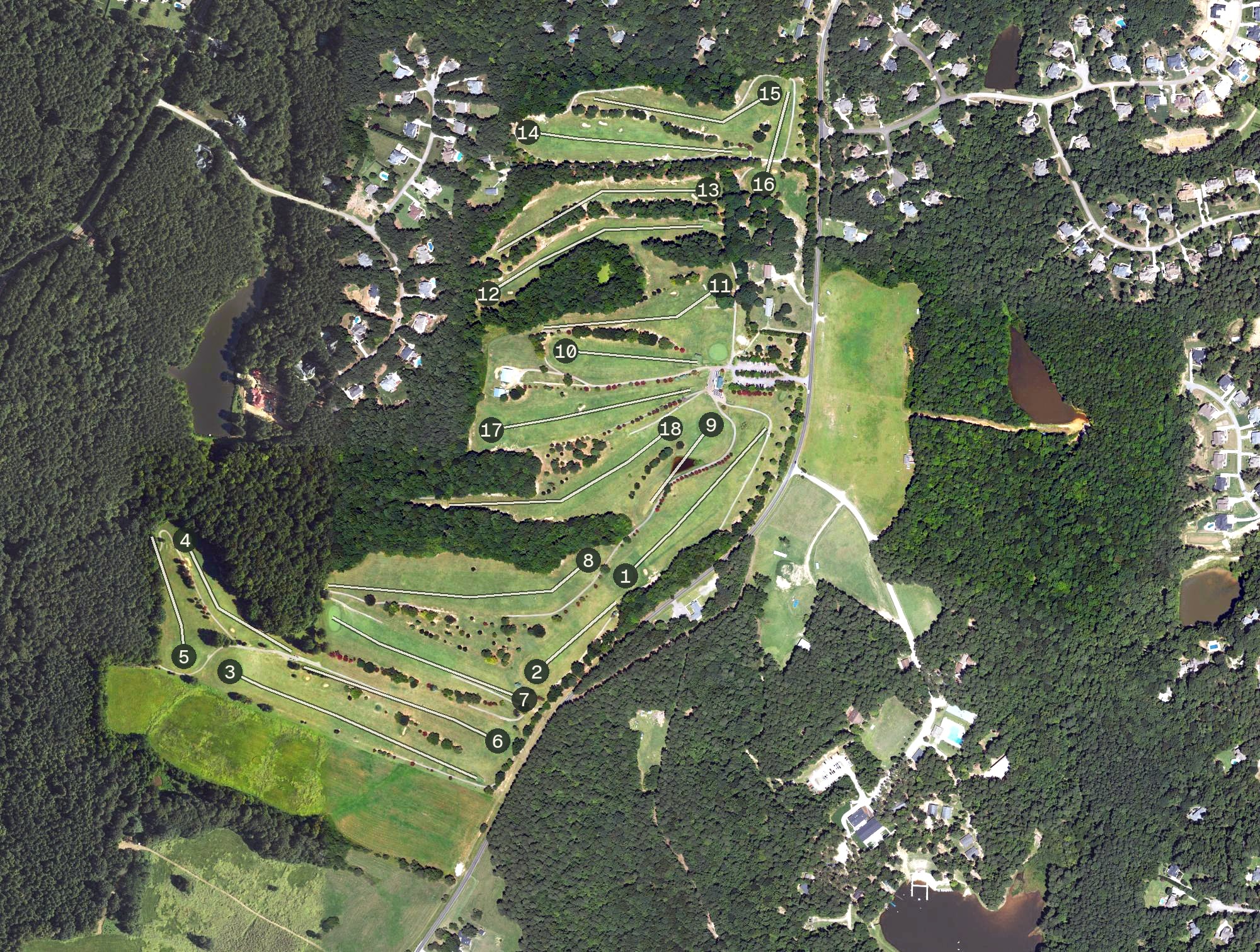 Aerial view of Brevofield Golf Links, NC
