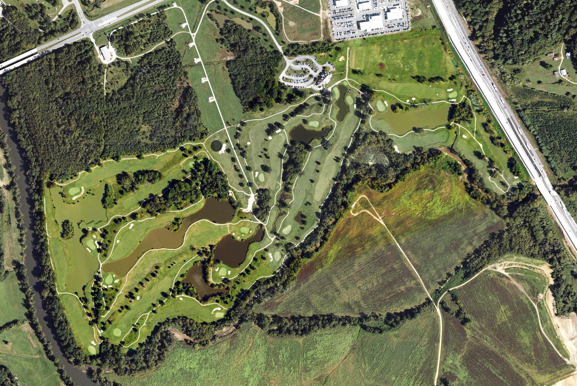Aerial view of Broadmoor Golf Links, NC