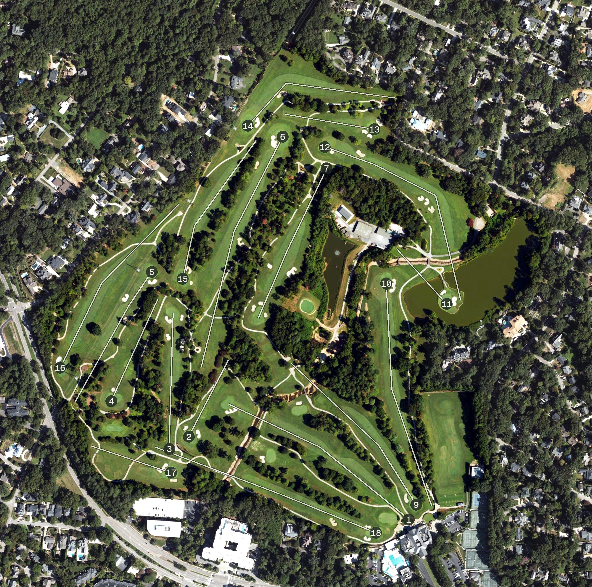 Aerial view of Carolina Country Club, NC
