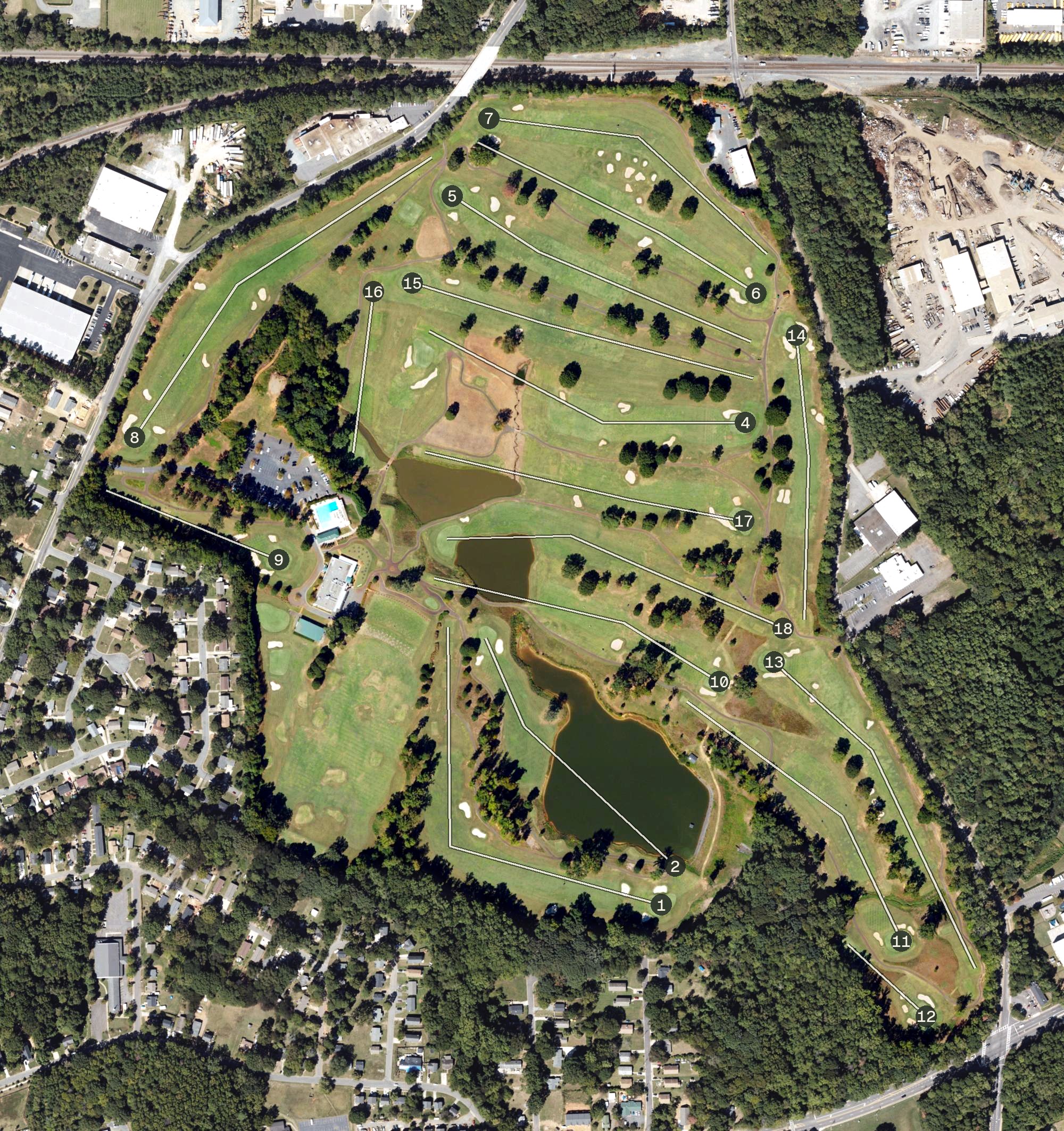 Aerial view of Carolina Golf Club, NC