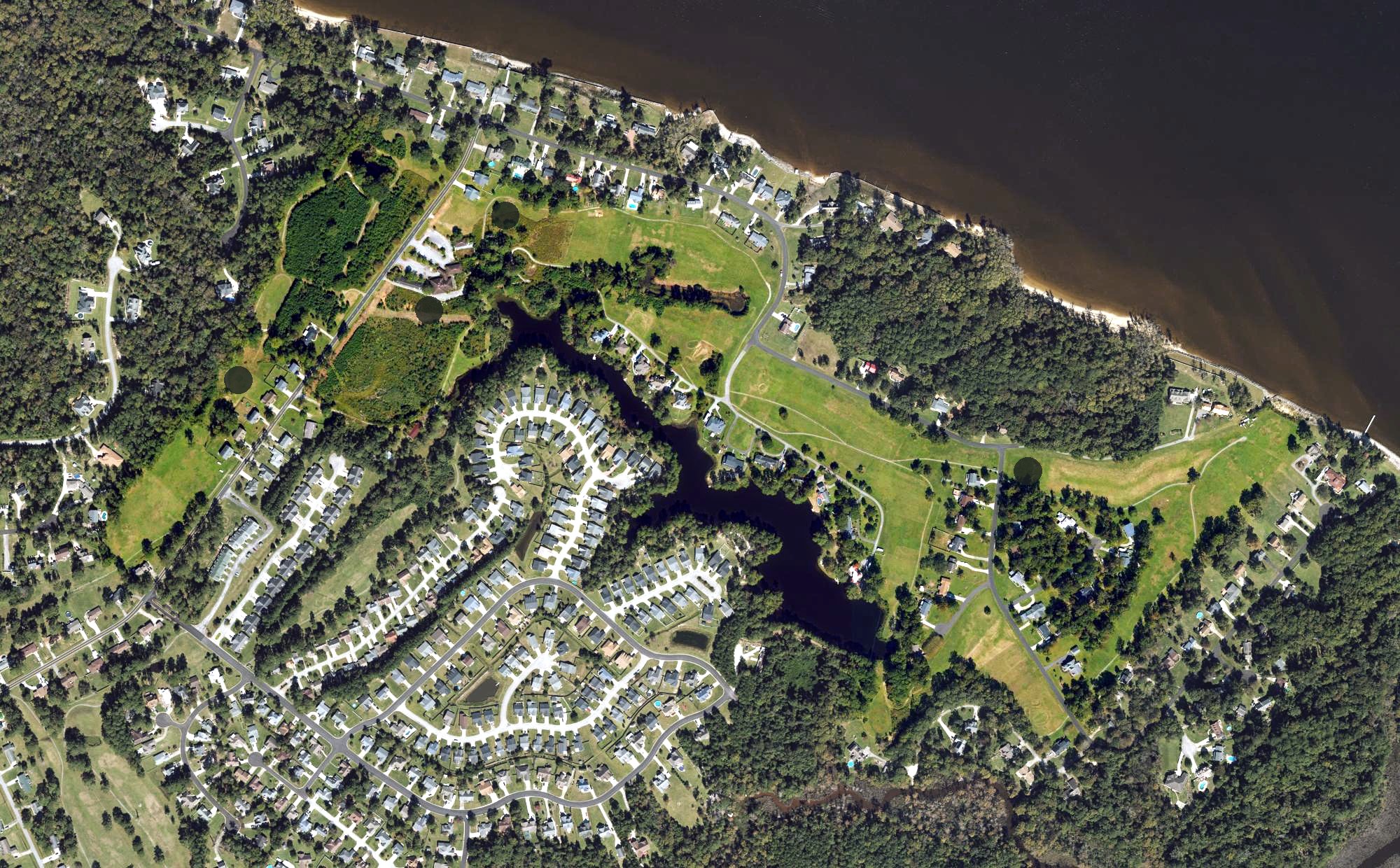 Aerial view of Carolina Pines Golf and Country Club, NC