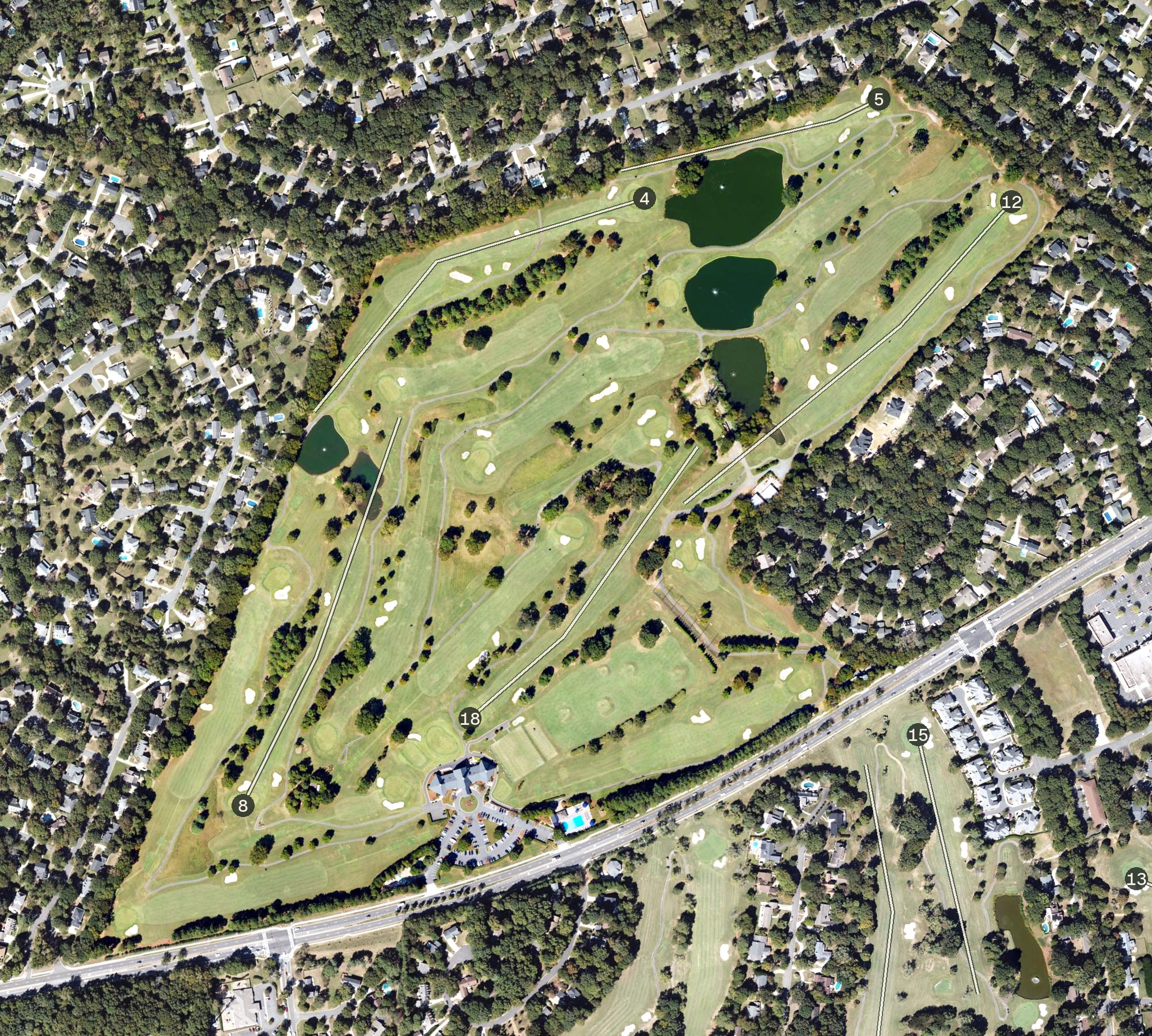 Aerial view of Cedarwood Country Club, NC
