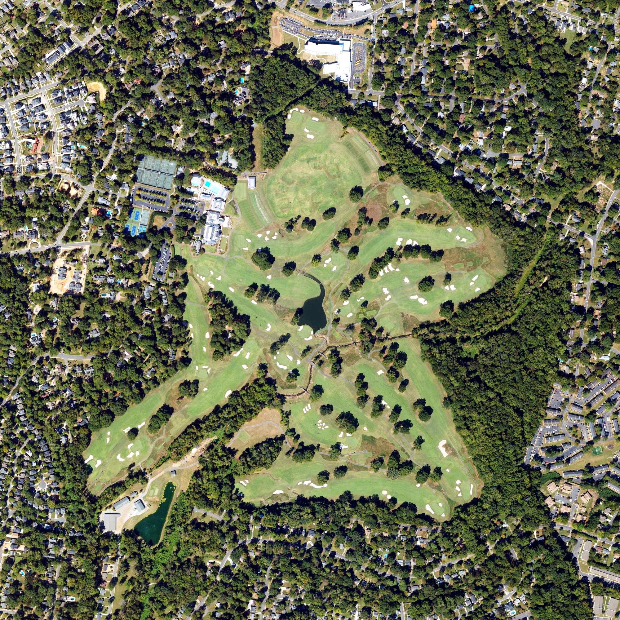 Aerial view of Charlotte Country Club, NC