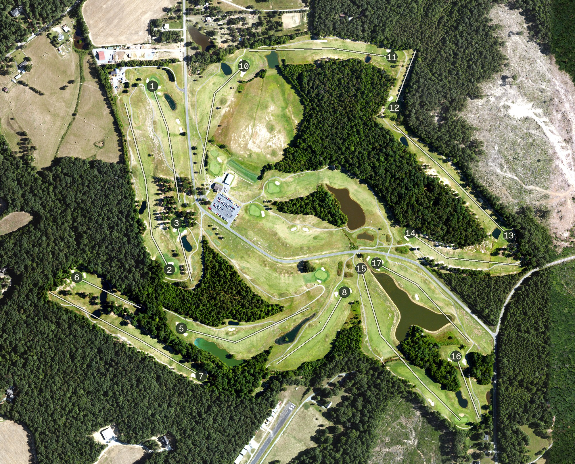 Aerial view of Charlotte National Golf Club, NC
