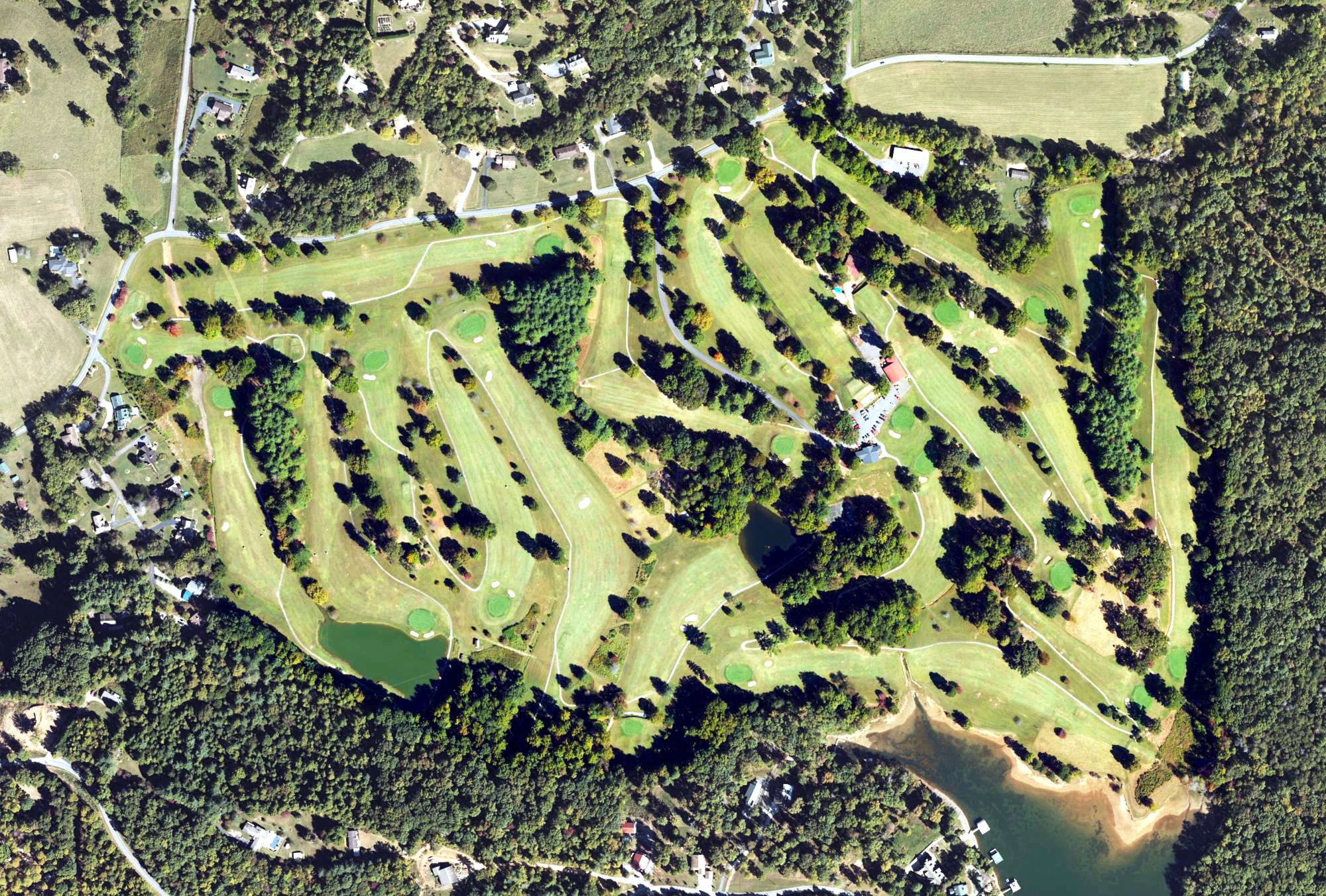 Aerial view of Chatuga Shores Golf Course, NC