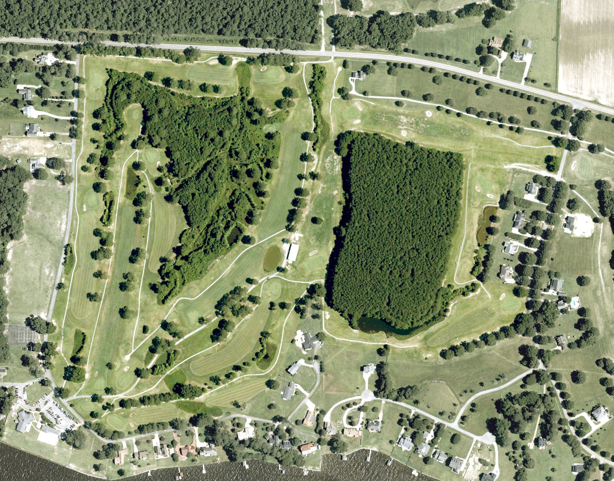 Aerial view of Chowan Golf and Country Club, NC