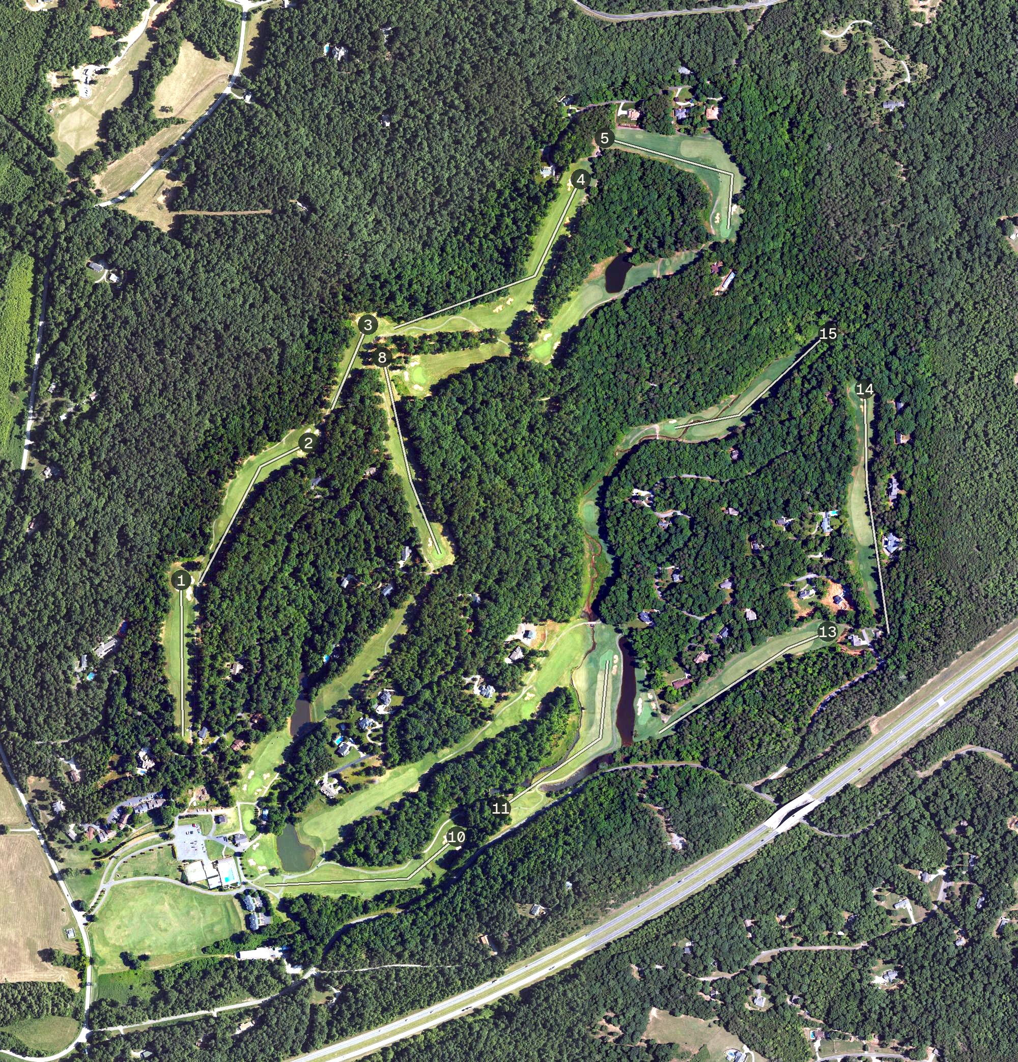 Aerial view of Cleghorn Golf & Sports Club, NC
