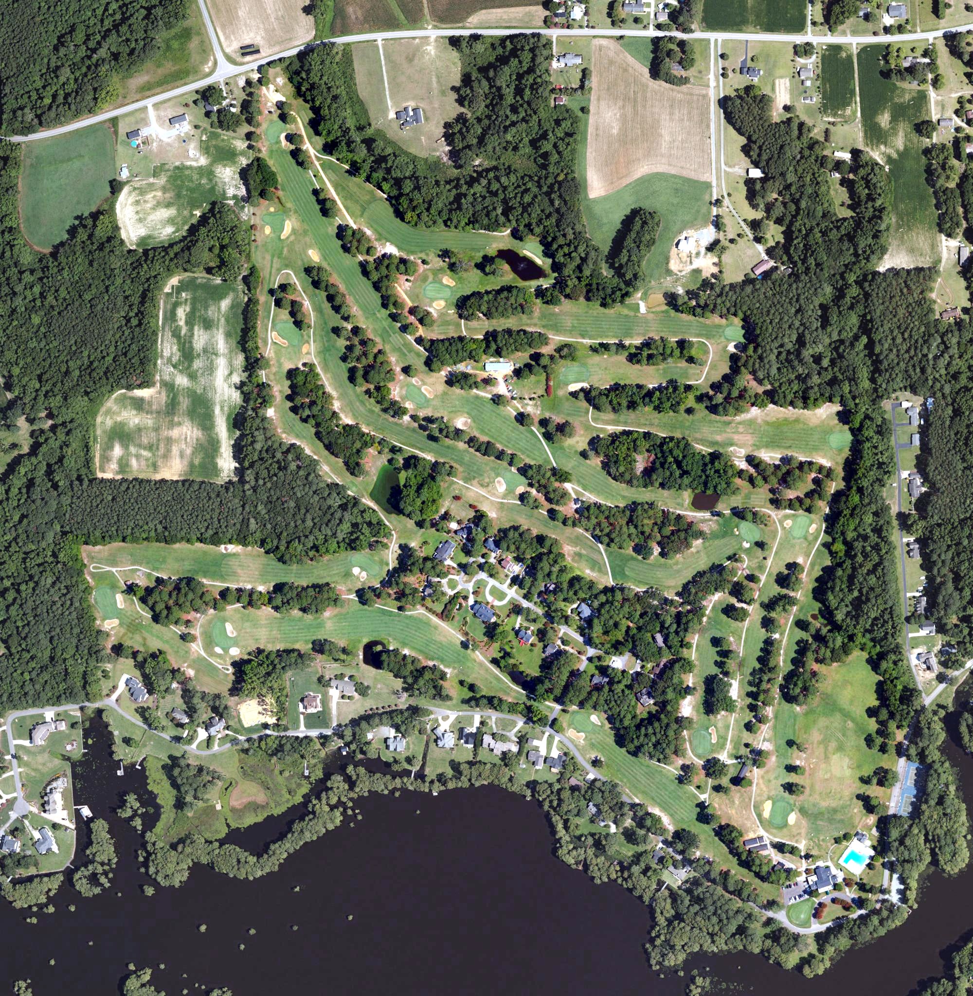 Aerial view of Country Club of Johnston County, NC