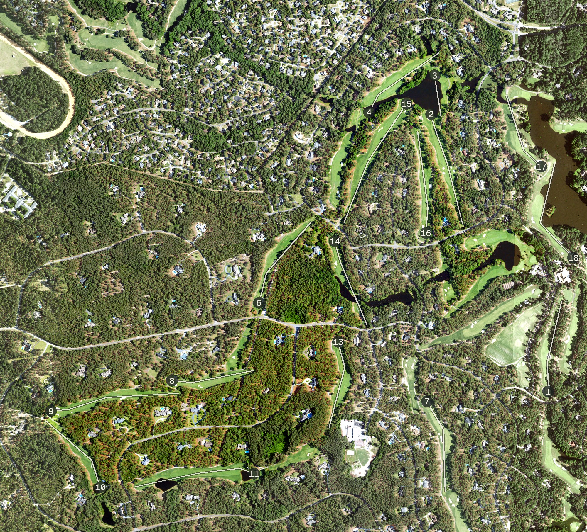 Aerial view of Country Club of North Carolina - Cardinal, NC