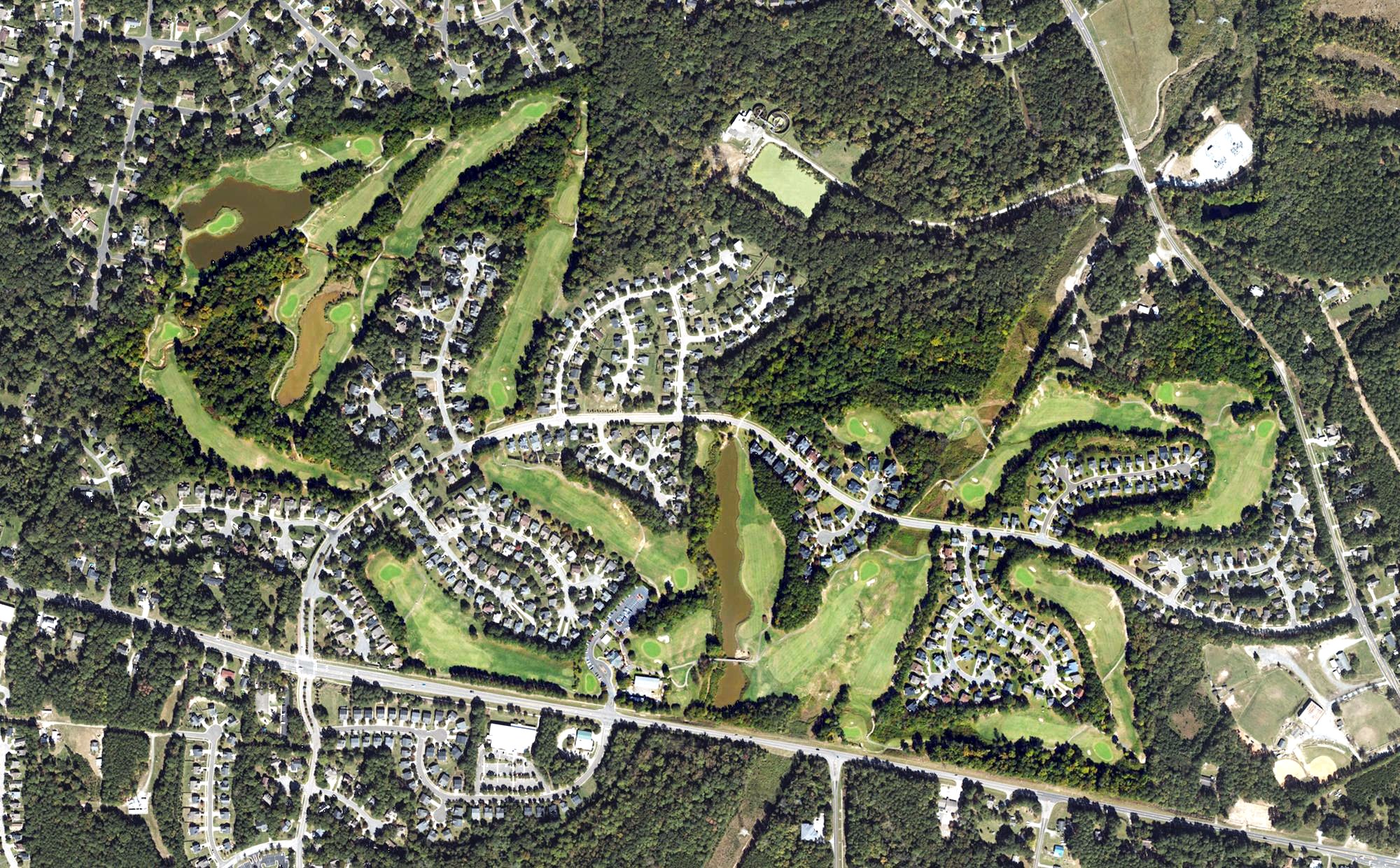 Aerial view of Crossings Golf Club, NC