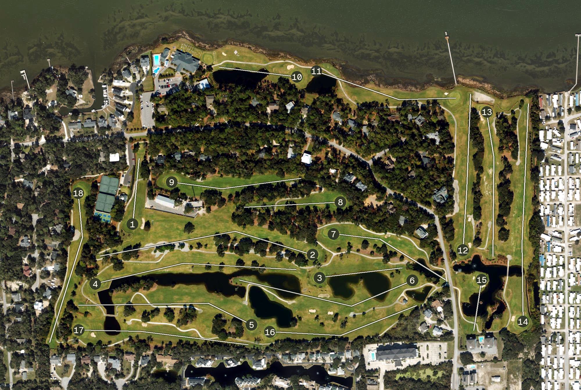 Aerial view of Crystal Coast Country Club, NC