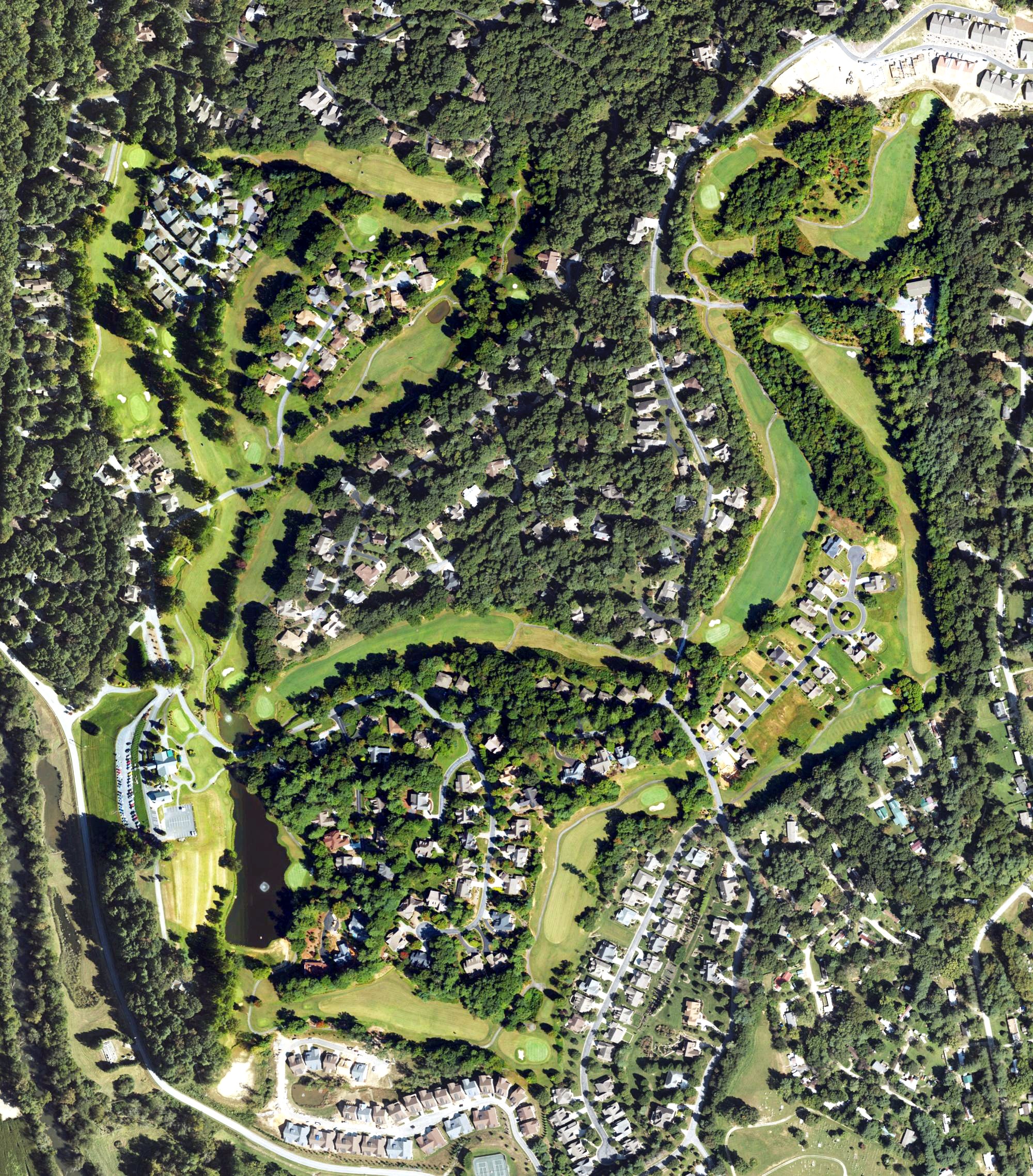 Aerial view of Cummings Cove Golf and Country Club, NC
