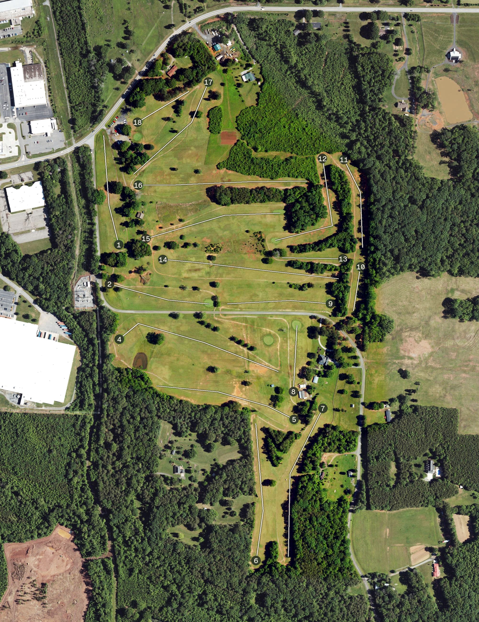 Aerial view of Dan Valley Golf Course, NC