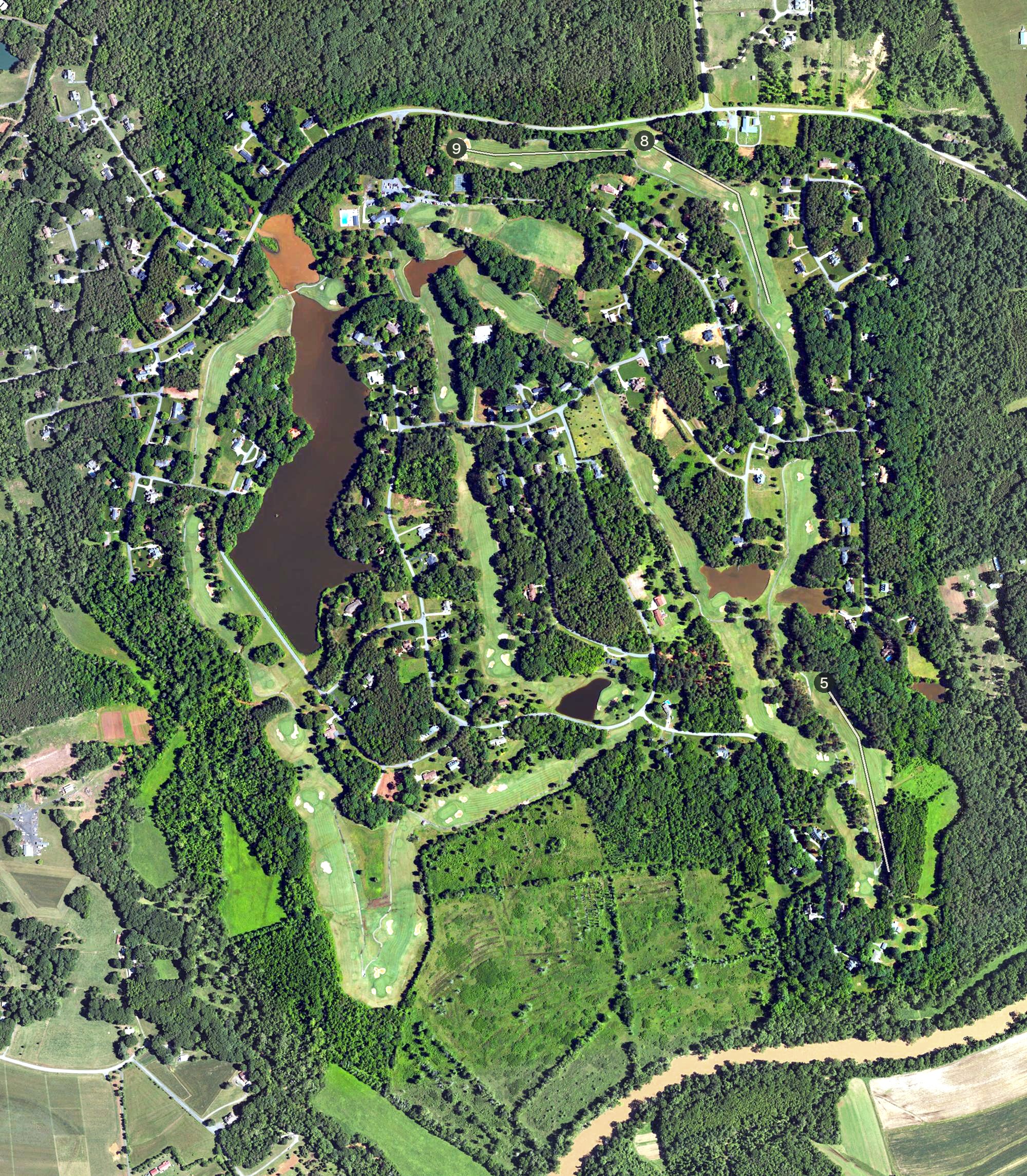 Aerial view of Deep Springs Golf Club, NC