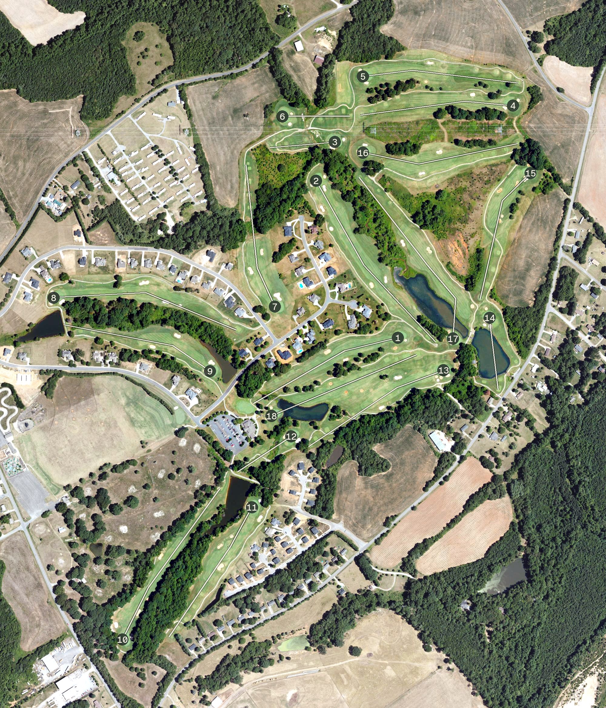 Aerial view of Deer Brook Golf Club, NC