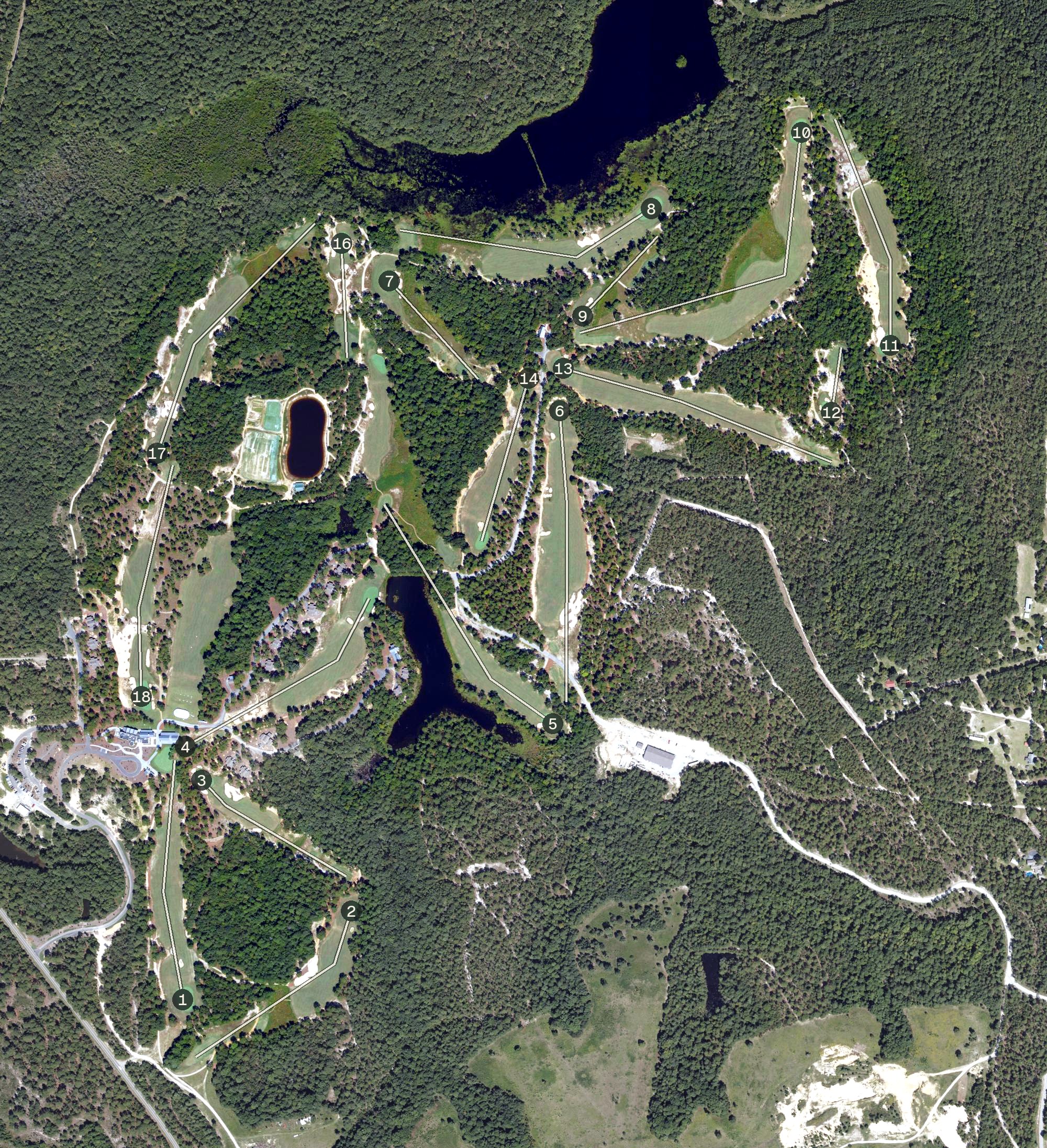 Aerial view of Dormie Club, NC