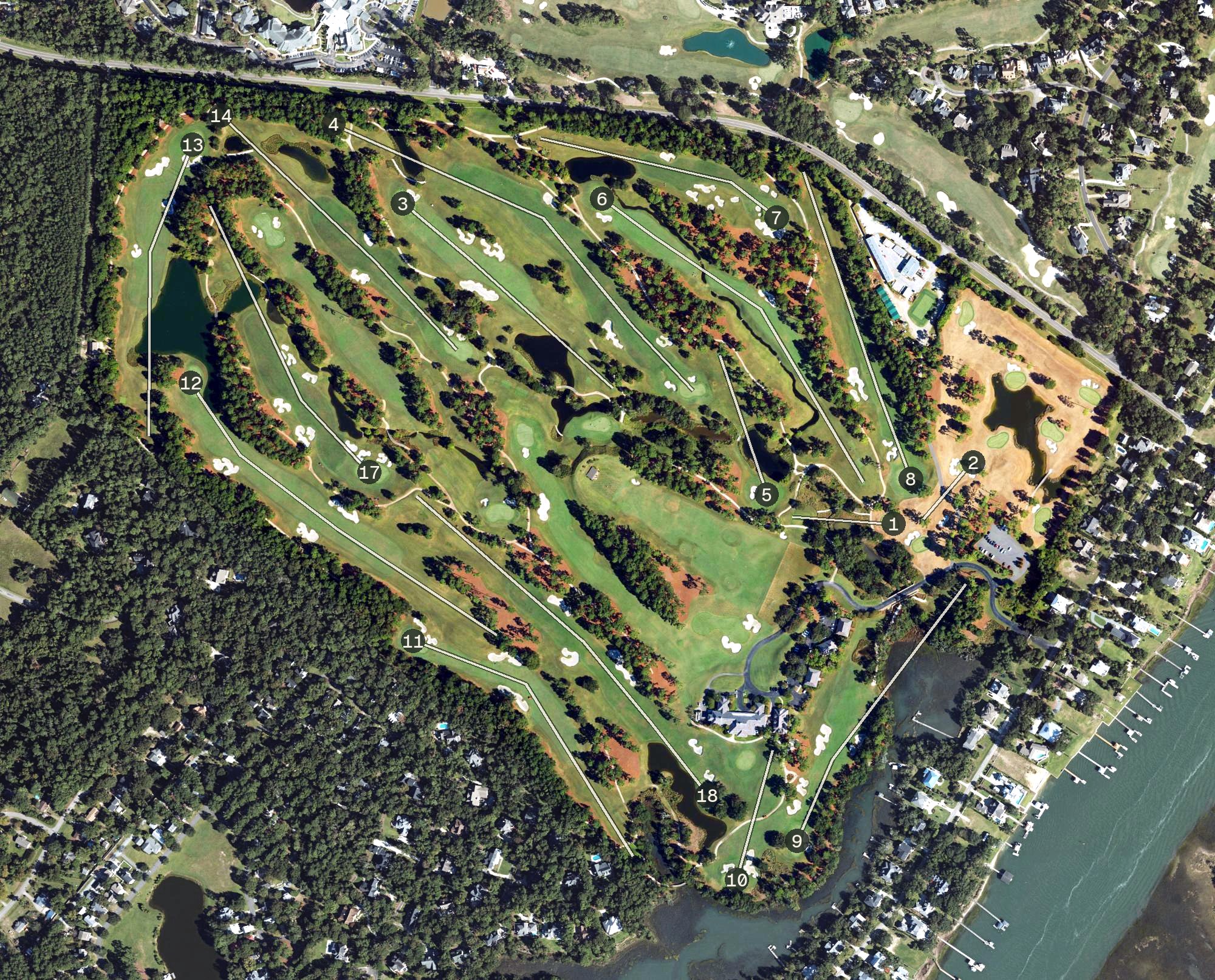Aerial view of Eagle Point Golf Club, NC