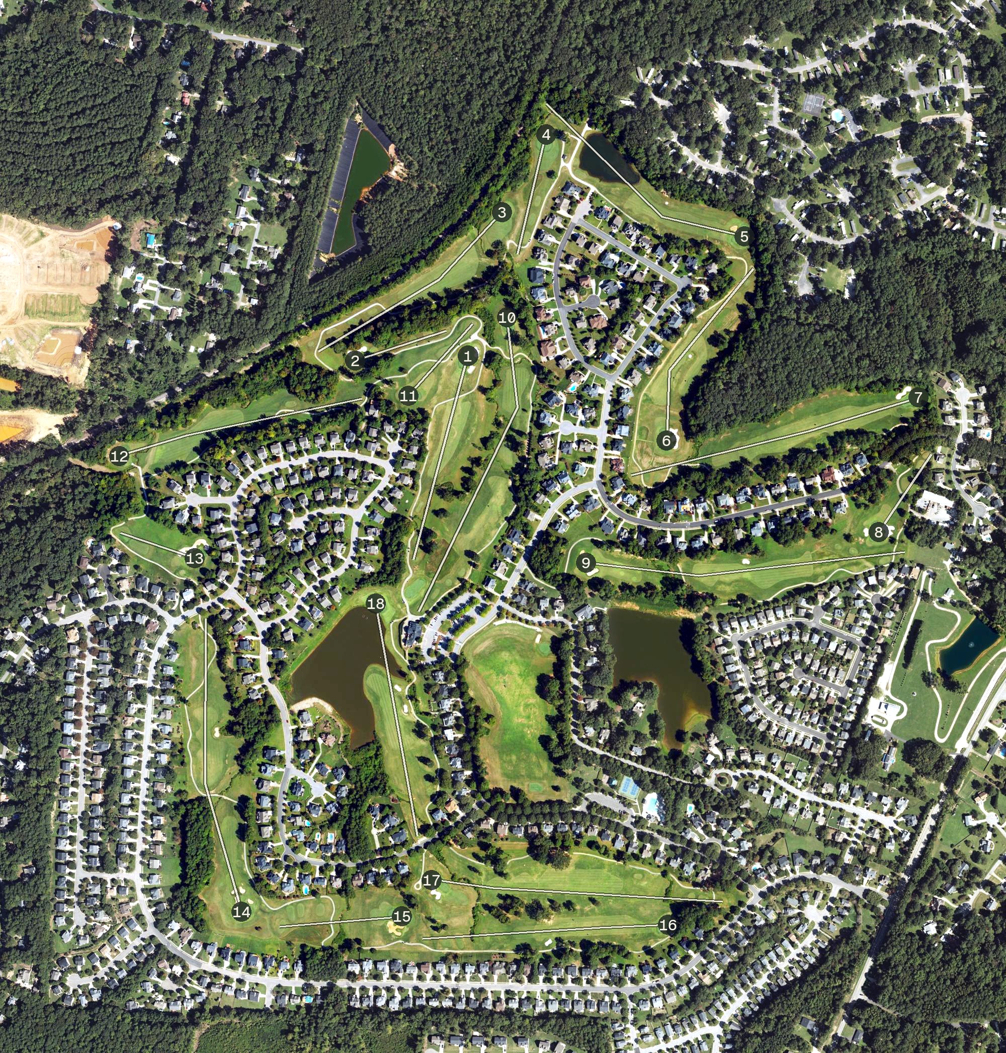 Aerial view of Eagle Ridge Golf Club, NC
