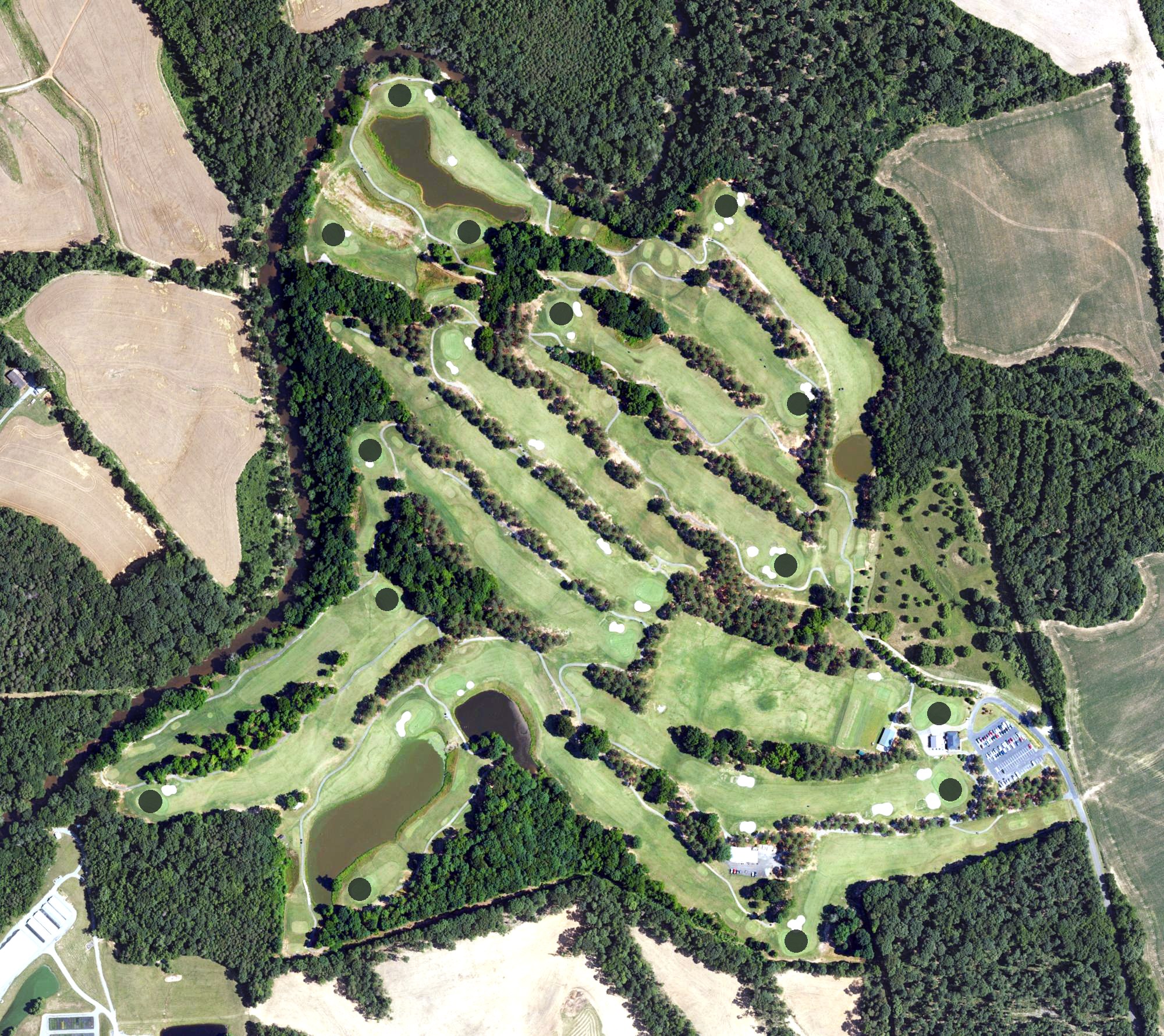 Aerial view of Eagles Chase Golf Club, NC