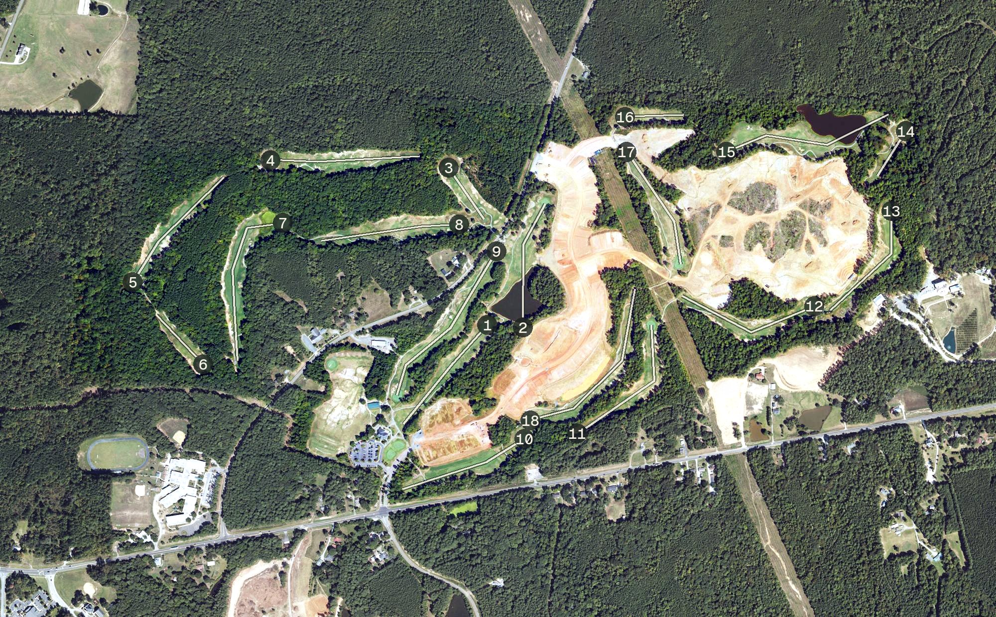 Aerial view of Falls Village Golf Club, NC