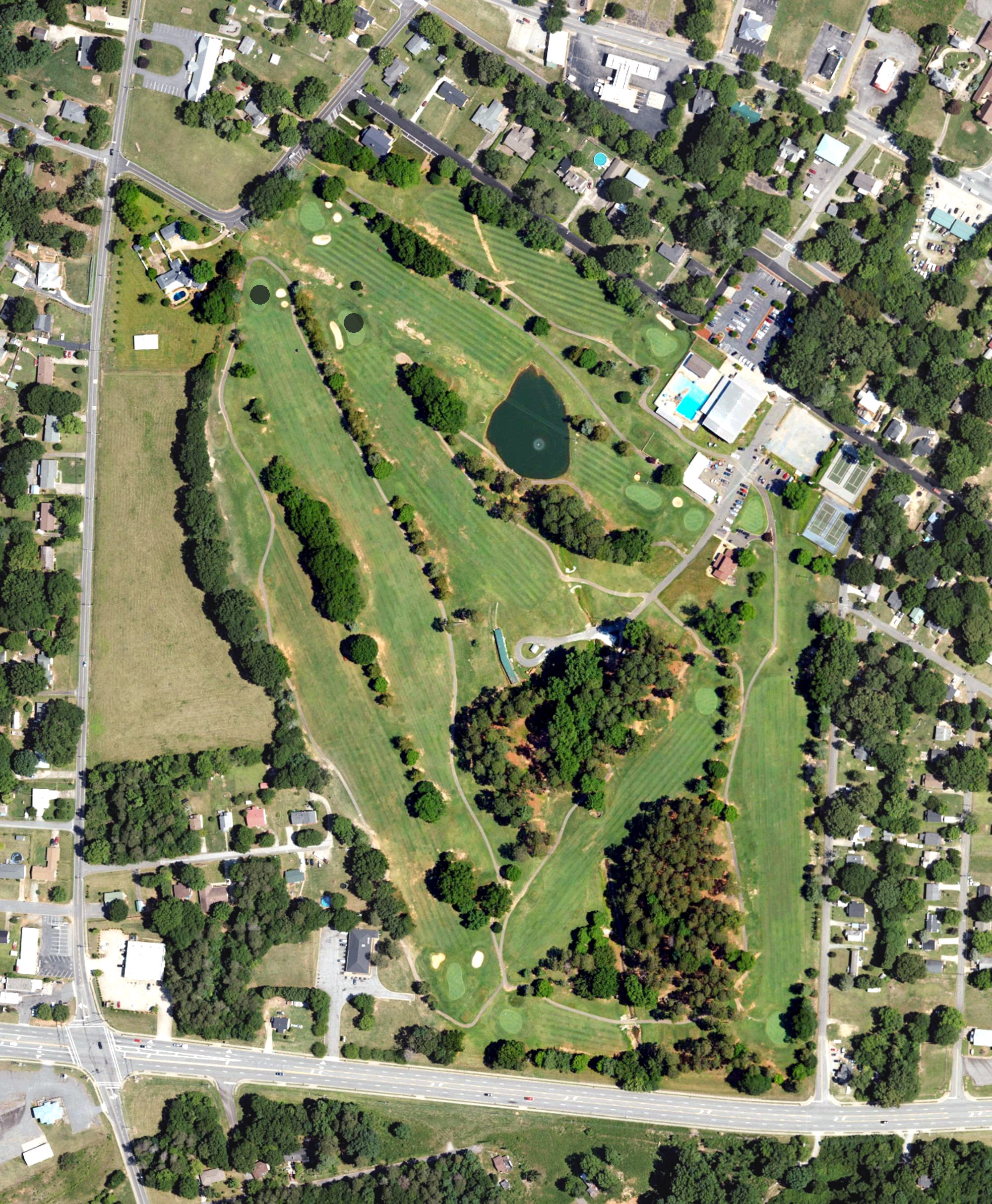 Aerial view of Forest City Municipal Golf Course, NC