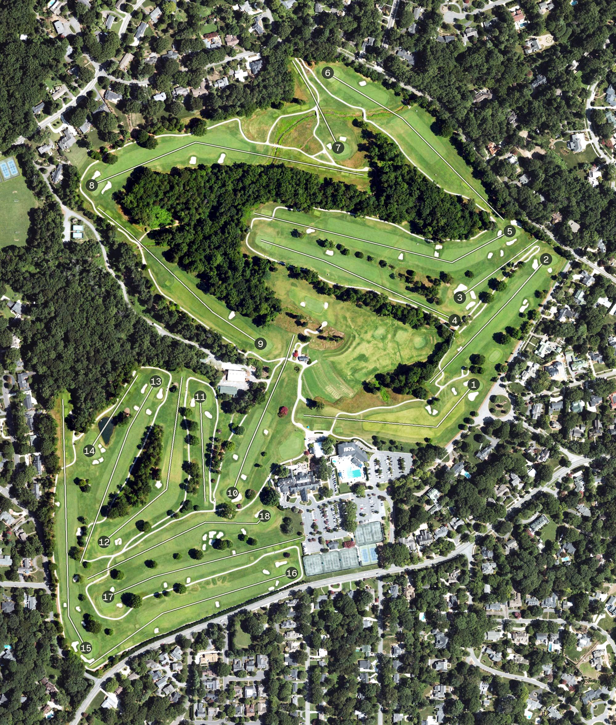 Aerial view of Forsyth Country Club, NC