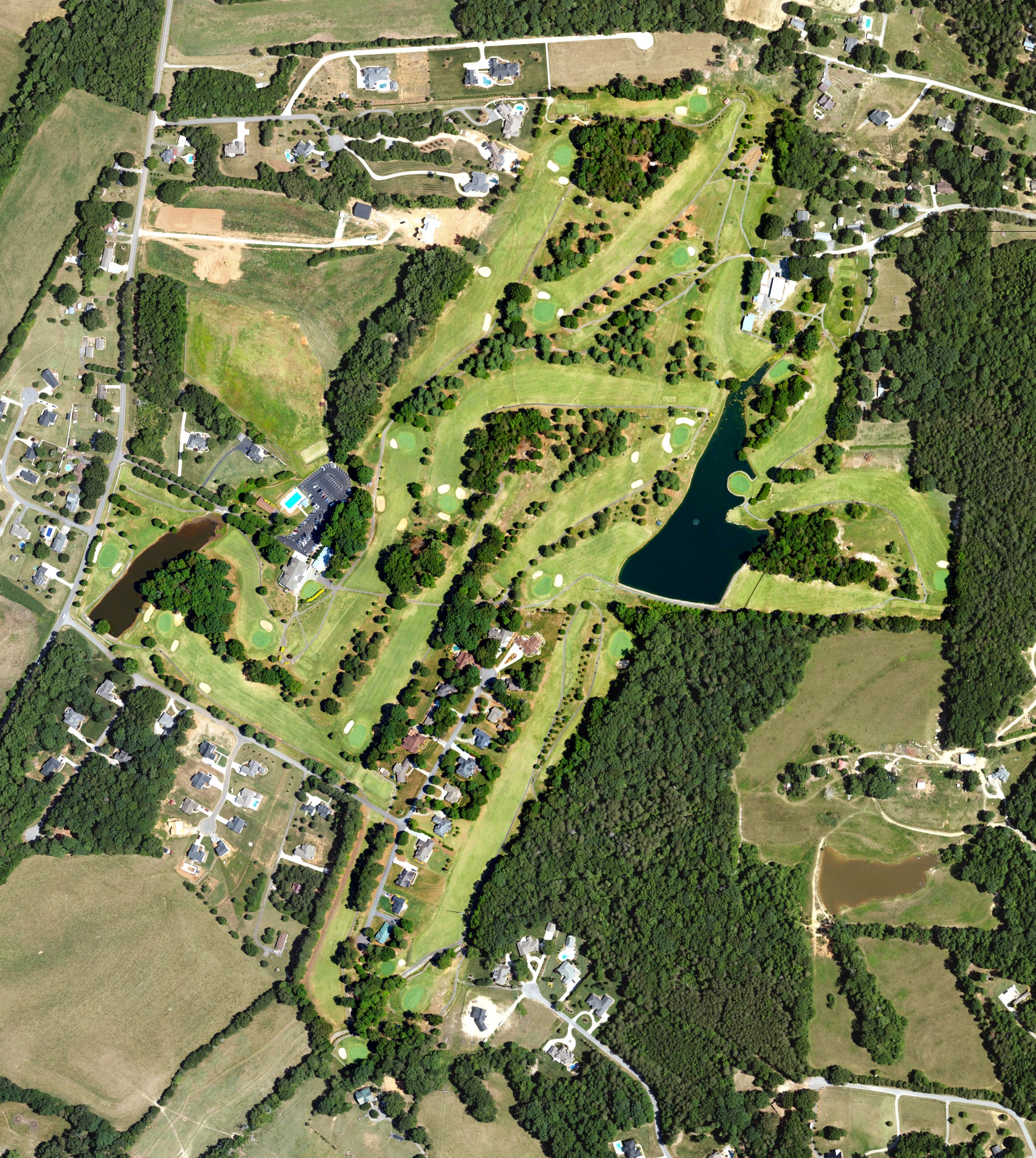 Aerial view of Glen Oaks Golf Club, NC